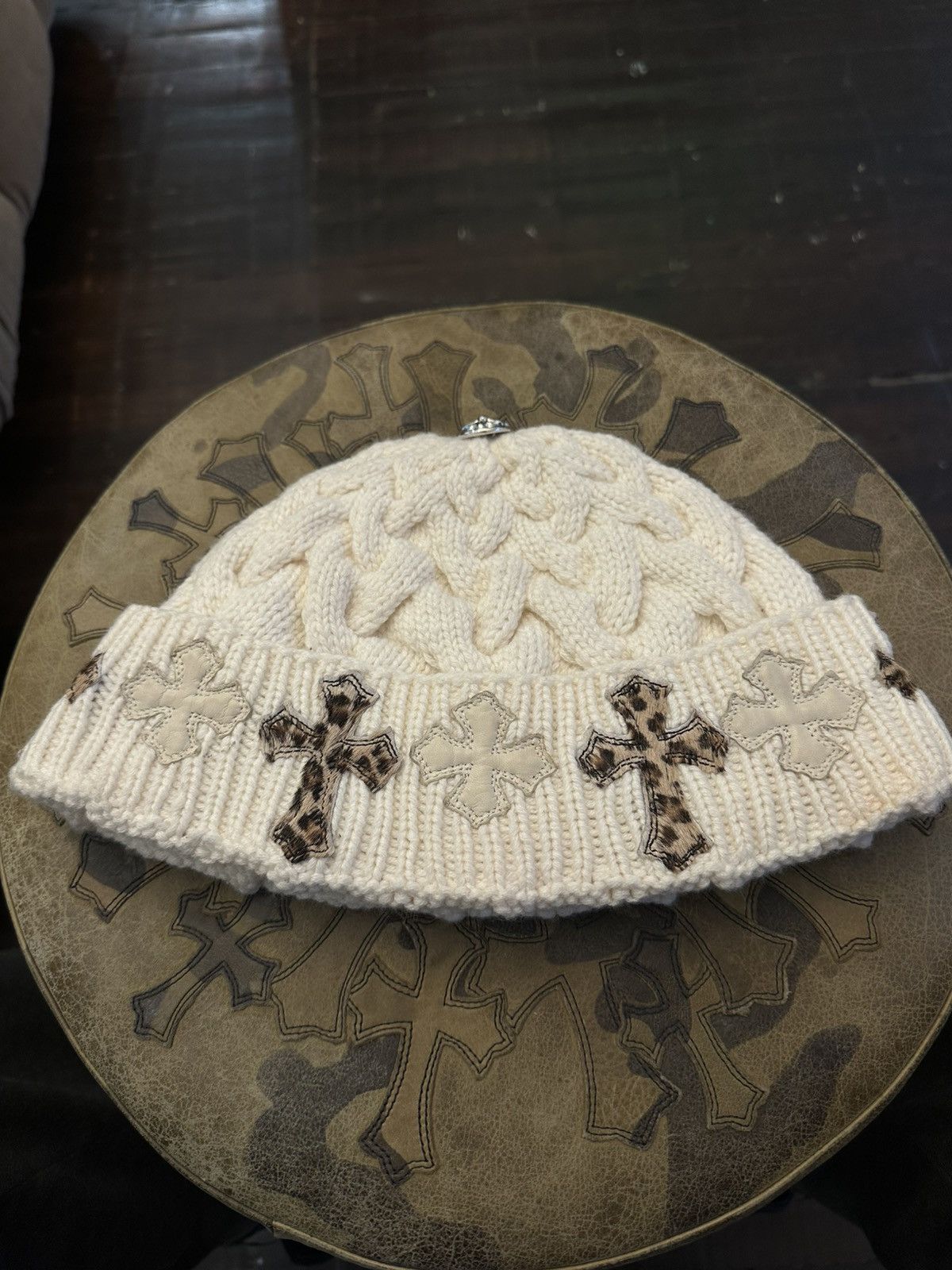 Chrome Hearts CHROME HEARTS CHEETAH PATCH BEANIE Size ONE SIZE - 2 Thumbnail