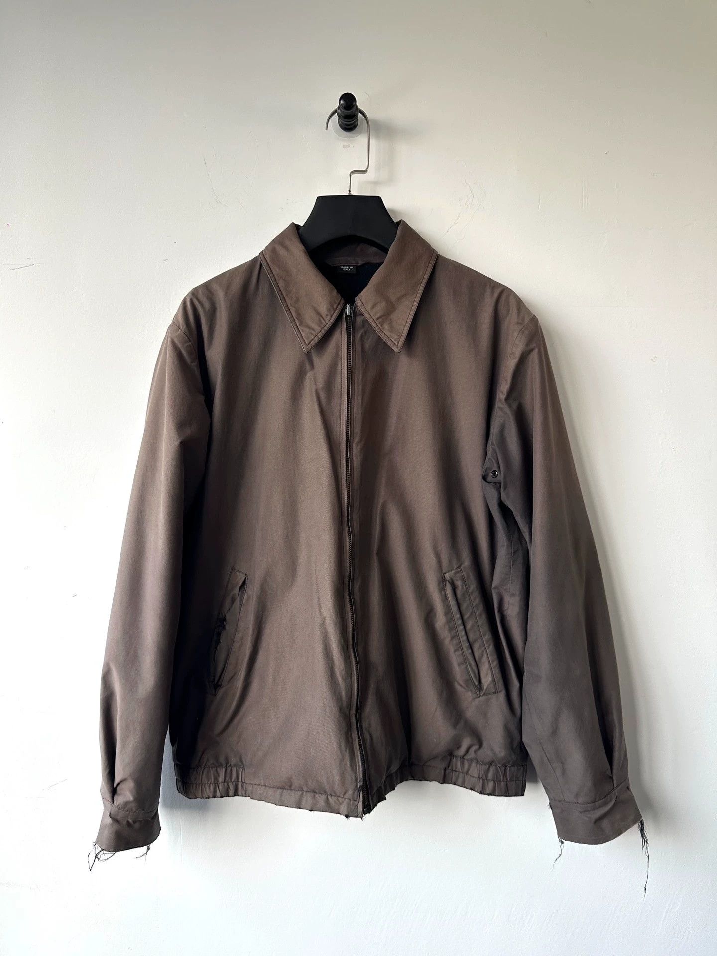 Helmut Lang Helmut Lang Thick Nylon Work Jacket Distressed MRS Zipper Pull Missing Natural Fade Size 48/50 No Tag Size US M / EU 48-50 / 2 - 1 Thumbnail