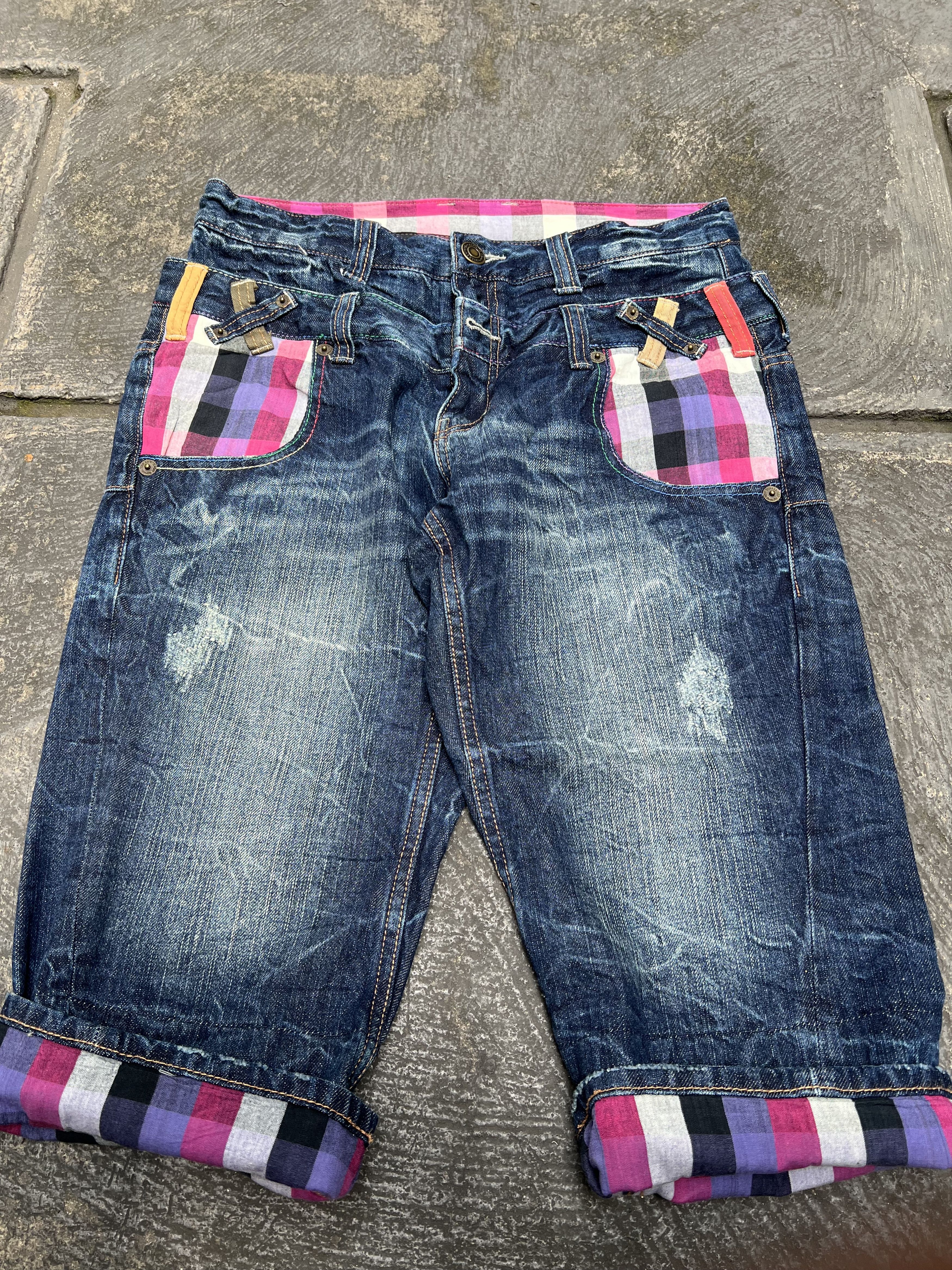 Japanese Brand 2000s Japanese Ifsix Double Waist Wash Jeans Jorts Short y2k Size US 31 - 3 Thumbnail