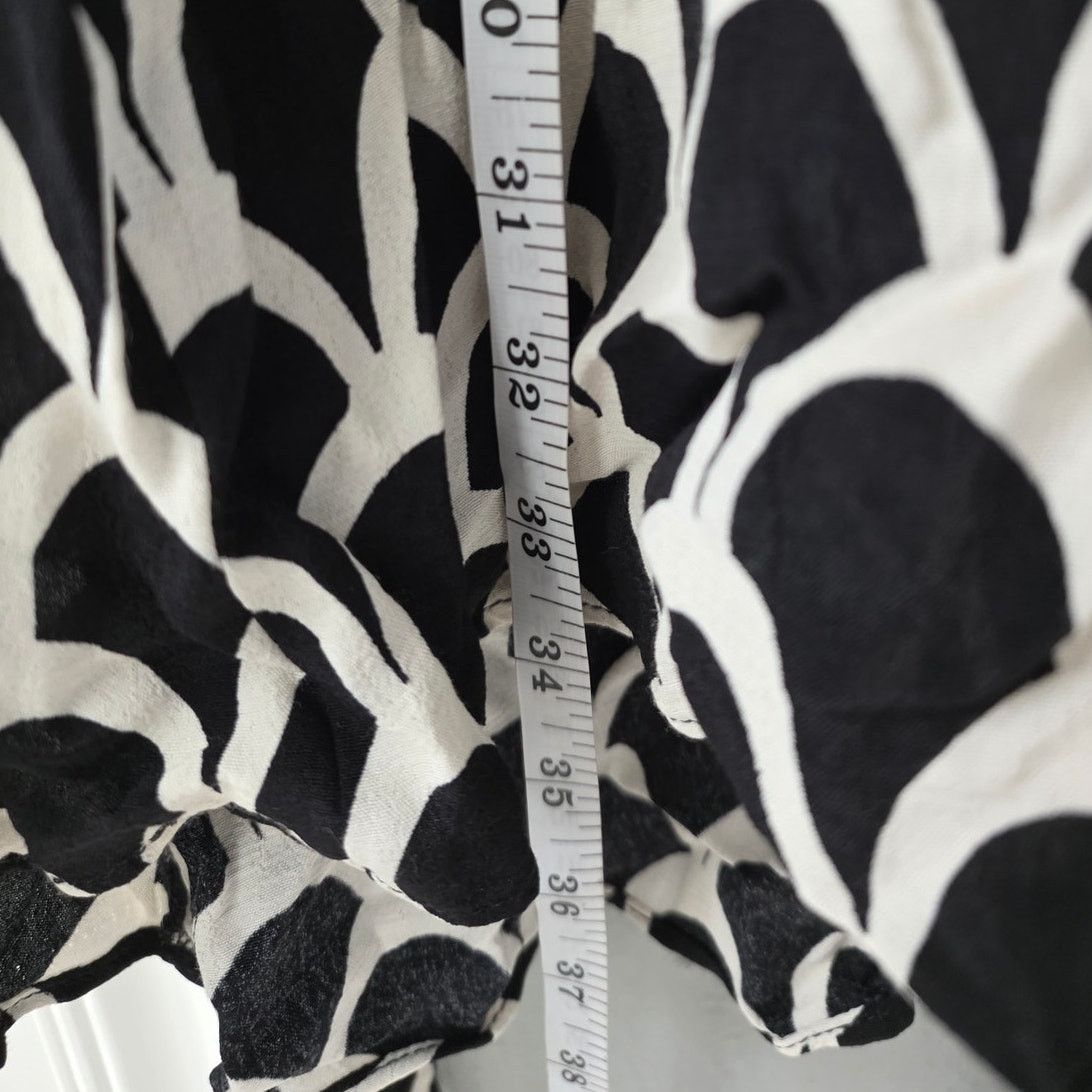 Zara Zara Black & White Geometric Sheer Emelie Shirt Dress - XXL Size XXL / US 16-18 / IT 52-54 - 7 Thumbnail