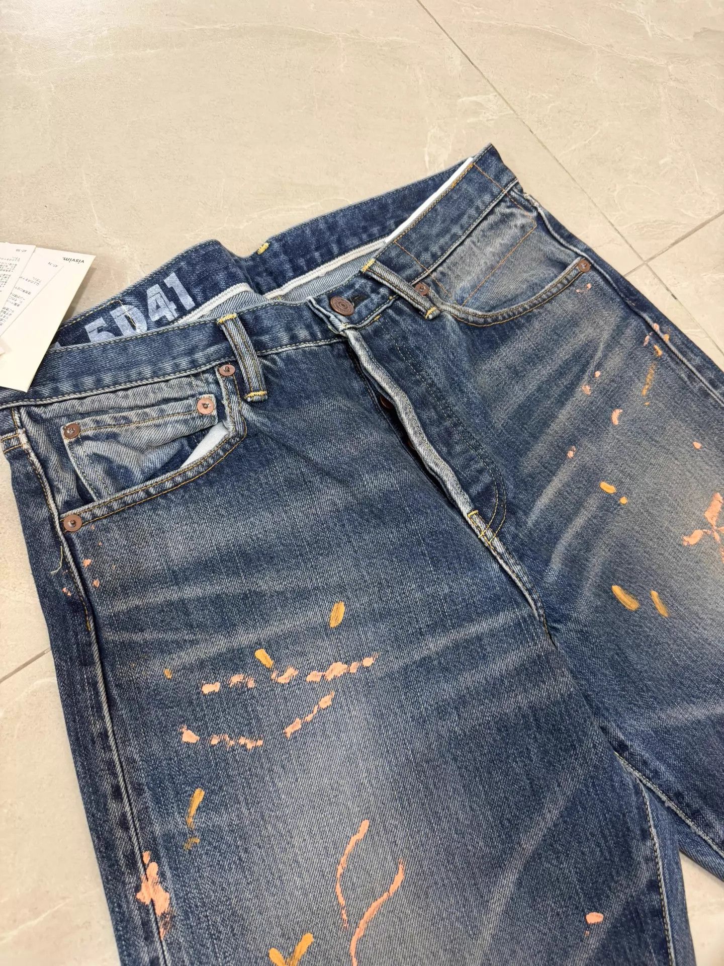 Visvim VISVIM 26ss SOCIAL SCULPTURE 01 NARROW Ink Splatter Jeans W34 L28 Size US 34 / EU 50 - 5 Thumbnail