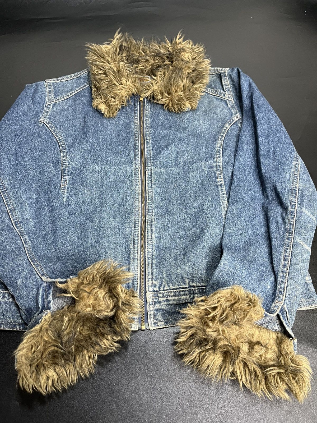 If Six Was Nine × Japanese Brand × Le Grande Bleu (L.G.B.) Japanese Fur Denim jacket gimmic zip Size US M / EU 48-50 / 2 - 2 Thumbnail