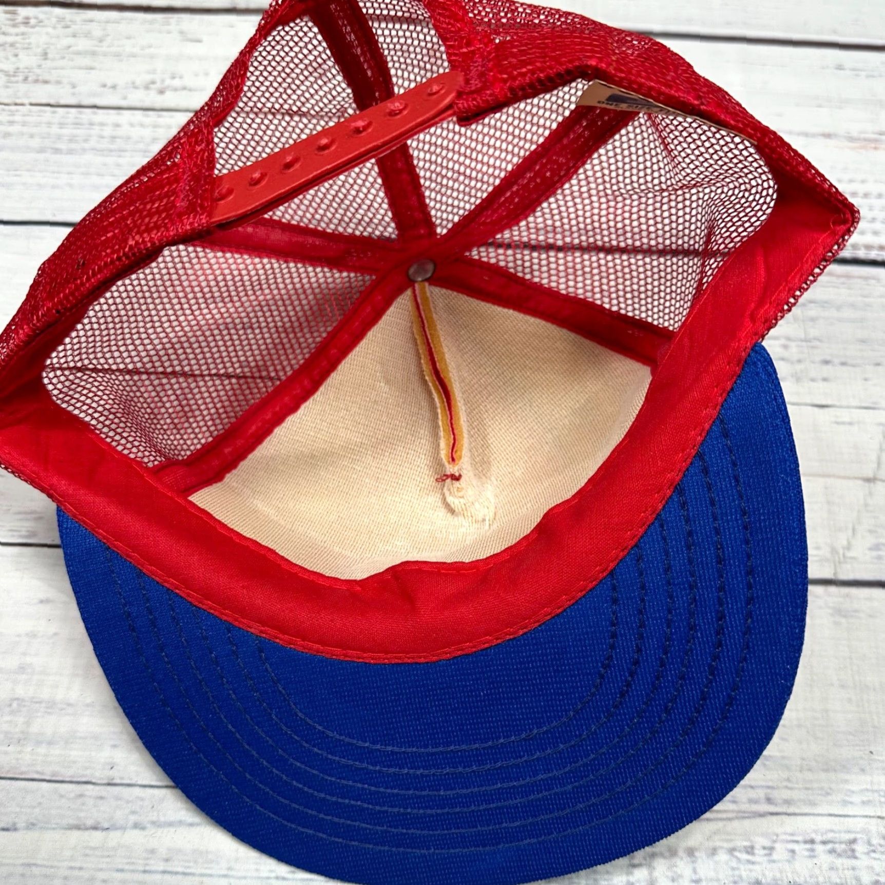 Commission Vtg NCOA Trucker Hat OS Red White Blue Snapback Men One Size Red Trucker Hat NCOA Association Hat Size ONE SIZE - 7 Thumbnail