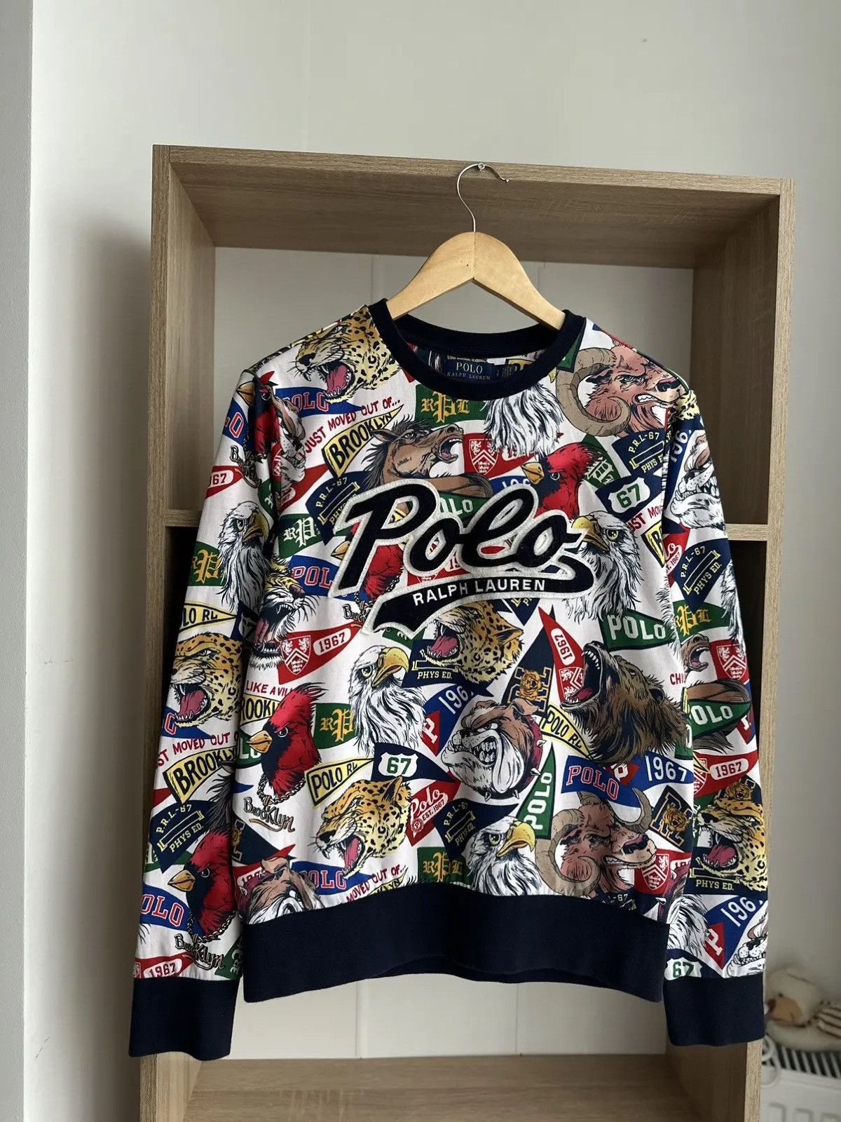 Polo Ralph Lauren × Vintage Vintage PRL Sweatshirt Navy Polo Ralph Lauren Over Logo Size US S / EU 44-46 / 1 - 3 Thumbnail