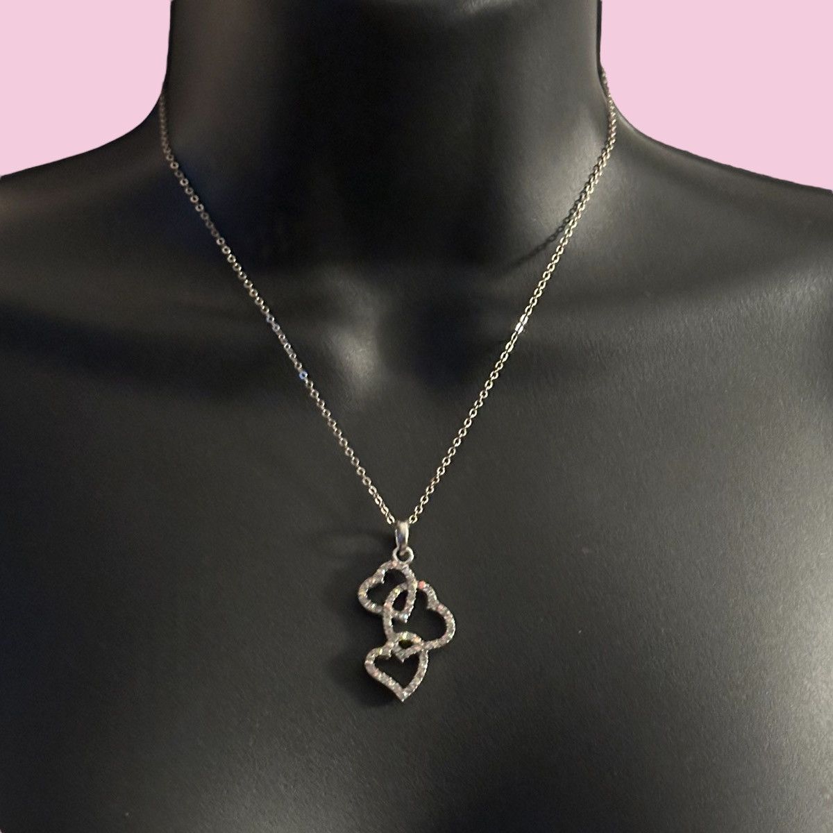 Other Adult Jewels triple AB rhinestone heart pendant necklace Size ONE SIZE - 1 Thumbnail