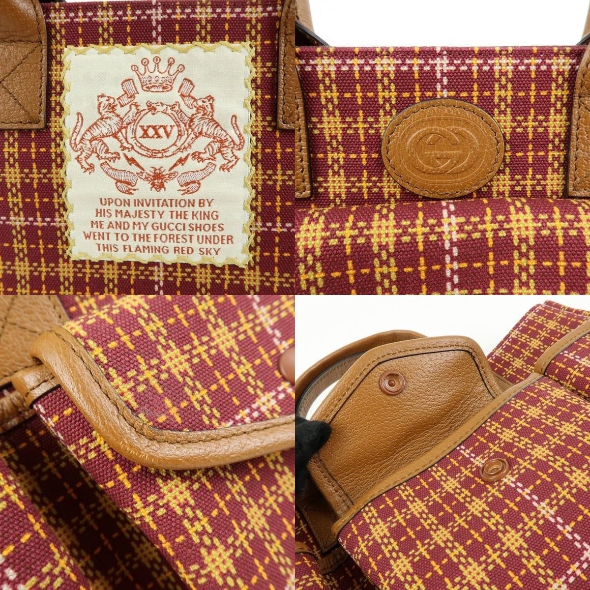 Gucci Gucci Children's Canvas & Leather Tote Burgundy Size ONE SIZE - 6 Thumbnail
