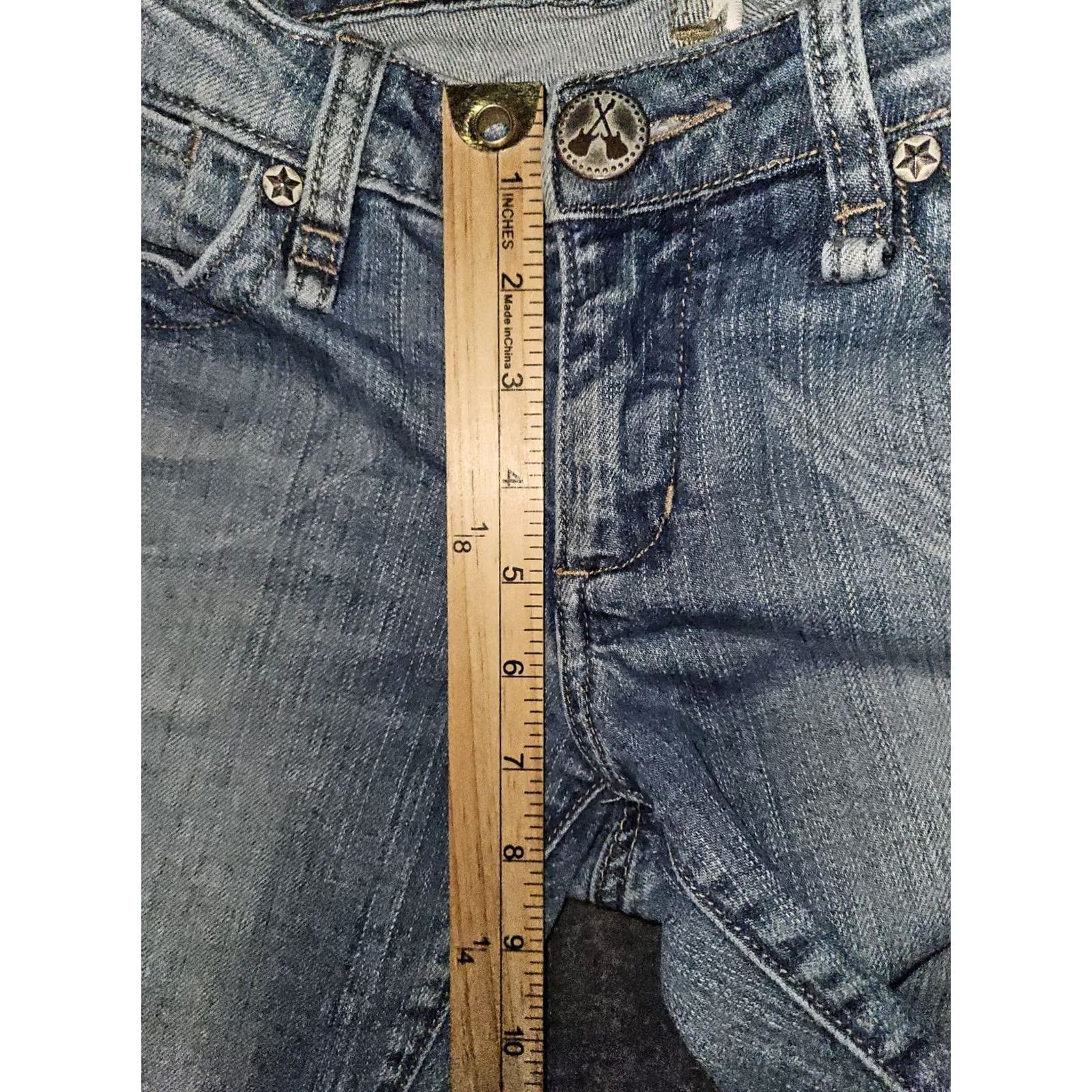 Denime BCBGirls Skinny Jeans Women's 28 Low Rise Blue Denim Western Cowgirl Country Jeans Color Blue 31 Inseam Pockets Stretch Womens Size 28" / US 6 / IT 42 - 5 Thumbnail