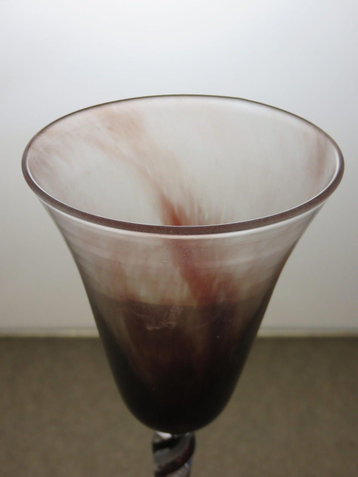 The Unbranded Brand Vintage Brown and Clear Crystal Wine Glass 6 7/8" Size ONE SIZE - 6 Thumbnail