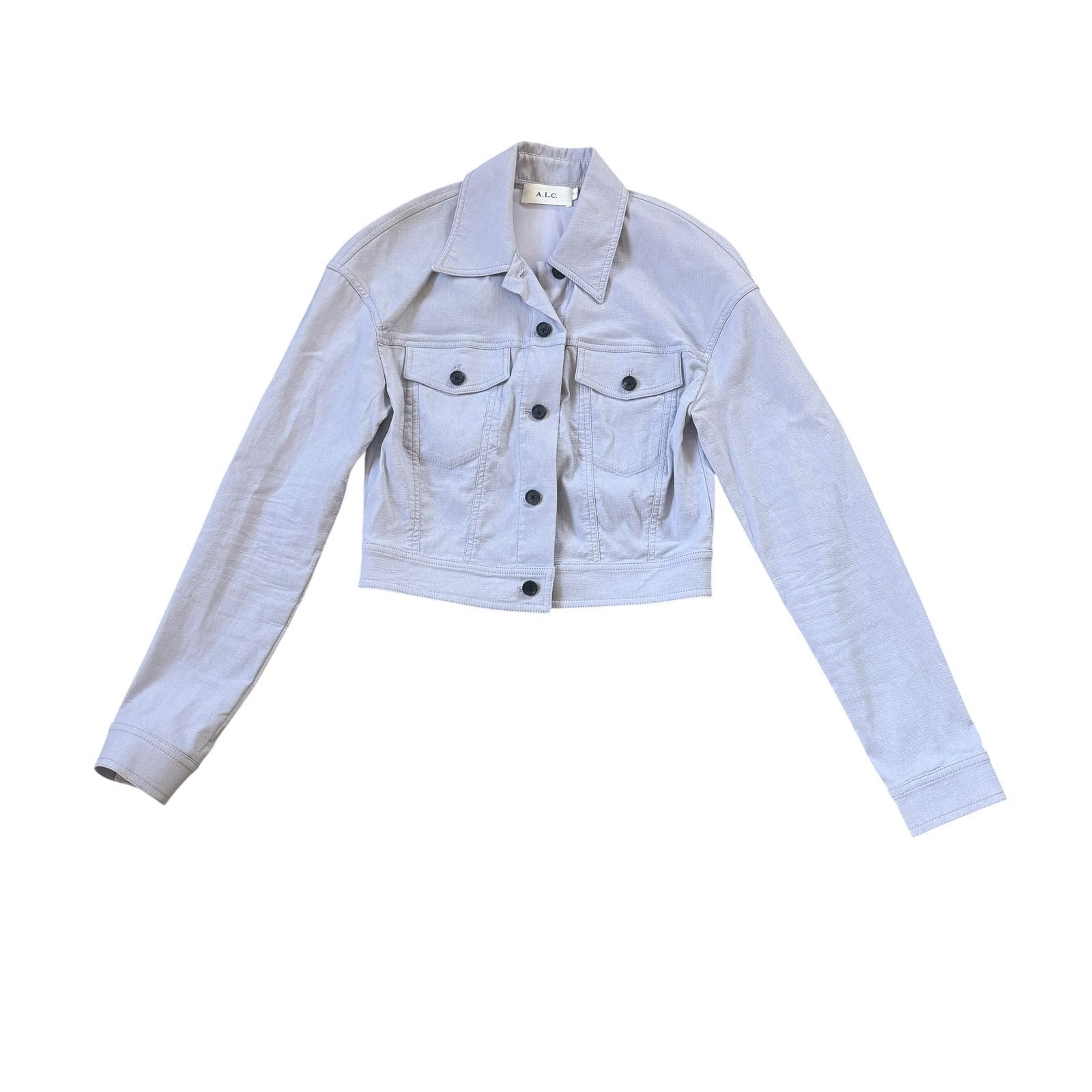 A.L.C. A.L.C Oxford Cropped Jacket Lilac Lavender Size XS / US 0-2 / IT 36-38 - 3 Thumbnail