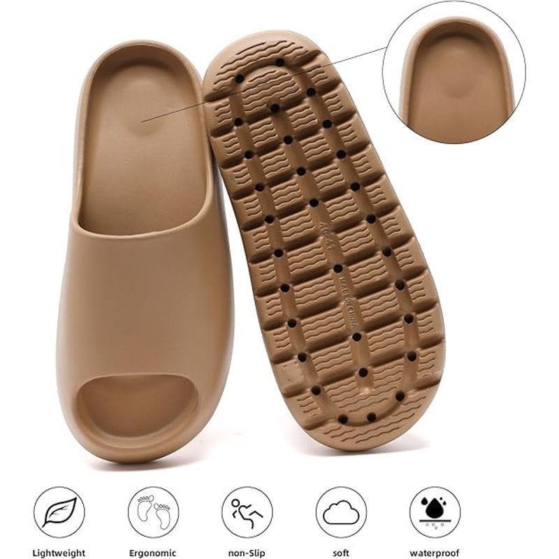 Other Yueerlu Men's 7.5 Tan Cloud Slide-On Cushioned Sandals Size US 7.5 / EU 40-41 - 4 Thumbnail