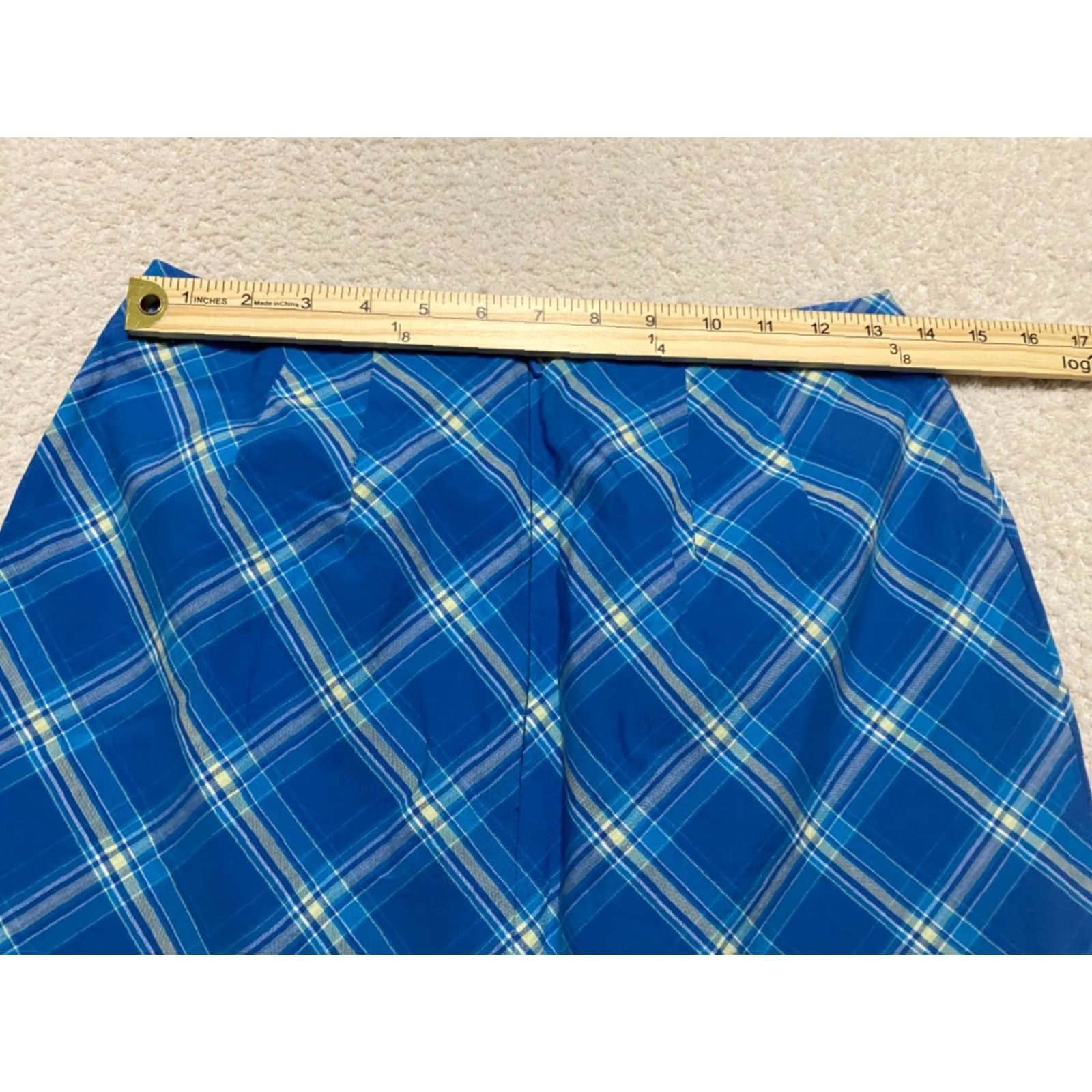 Talbots Talbots Skirt Womens 6 Pencil Straight Office Work Plaid Check Blue Cotton Career Casual Size 28" / US 6 / IT 42 - 6 Thumbnail