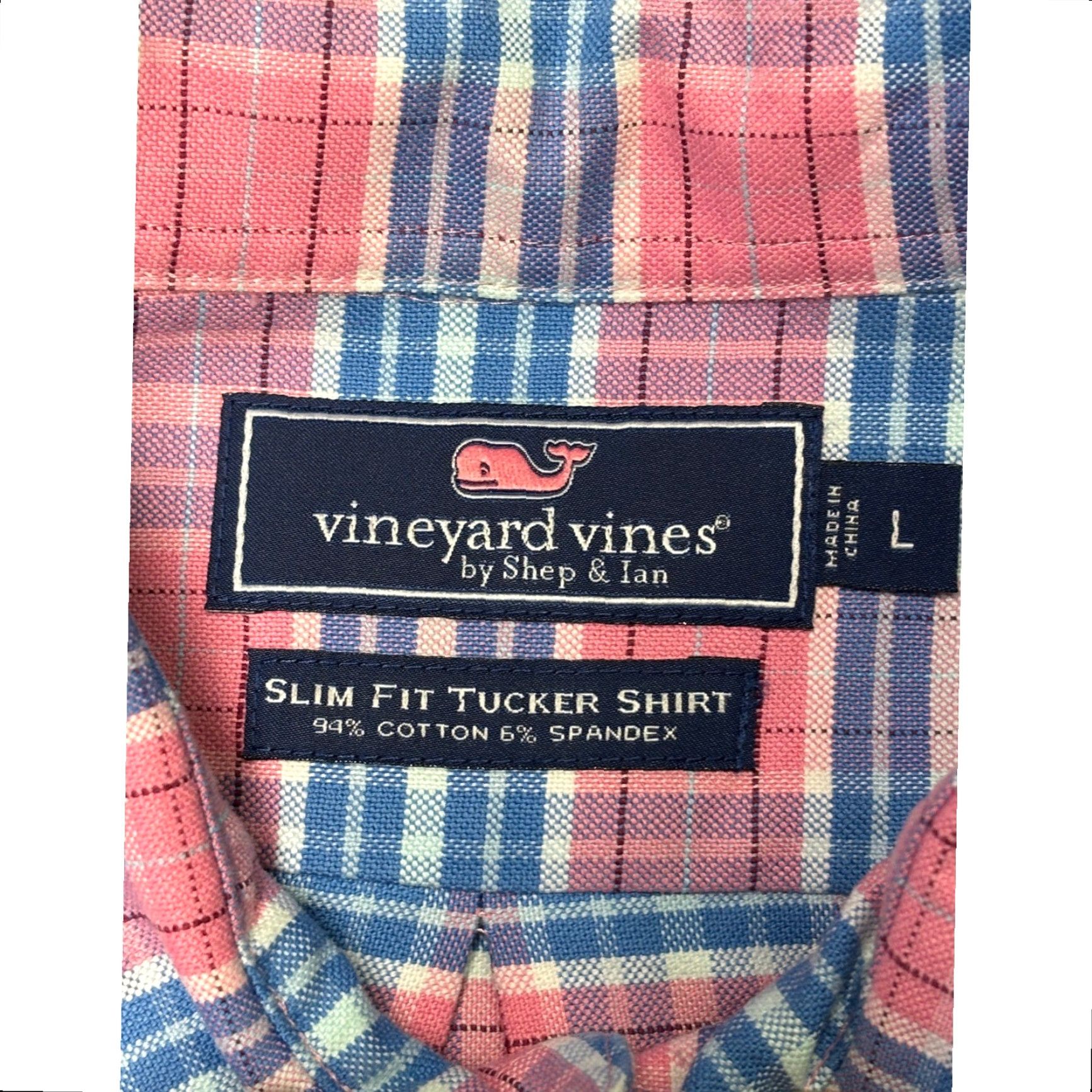 Vineyard Vines Vineyard Vines Slim Fit Shirt Mens Large Plaid Button-Down Long Sleeve Whale Logo Cotton Blend Spandex Size US L / EU 52-54 / 3 - 4 Thumbnail