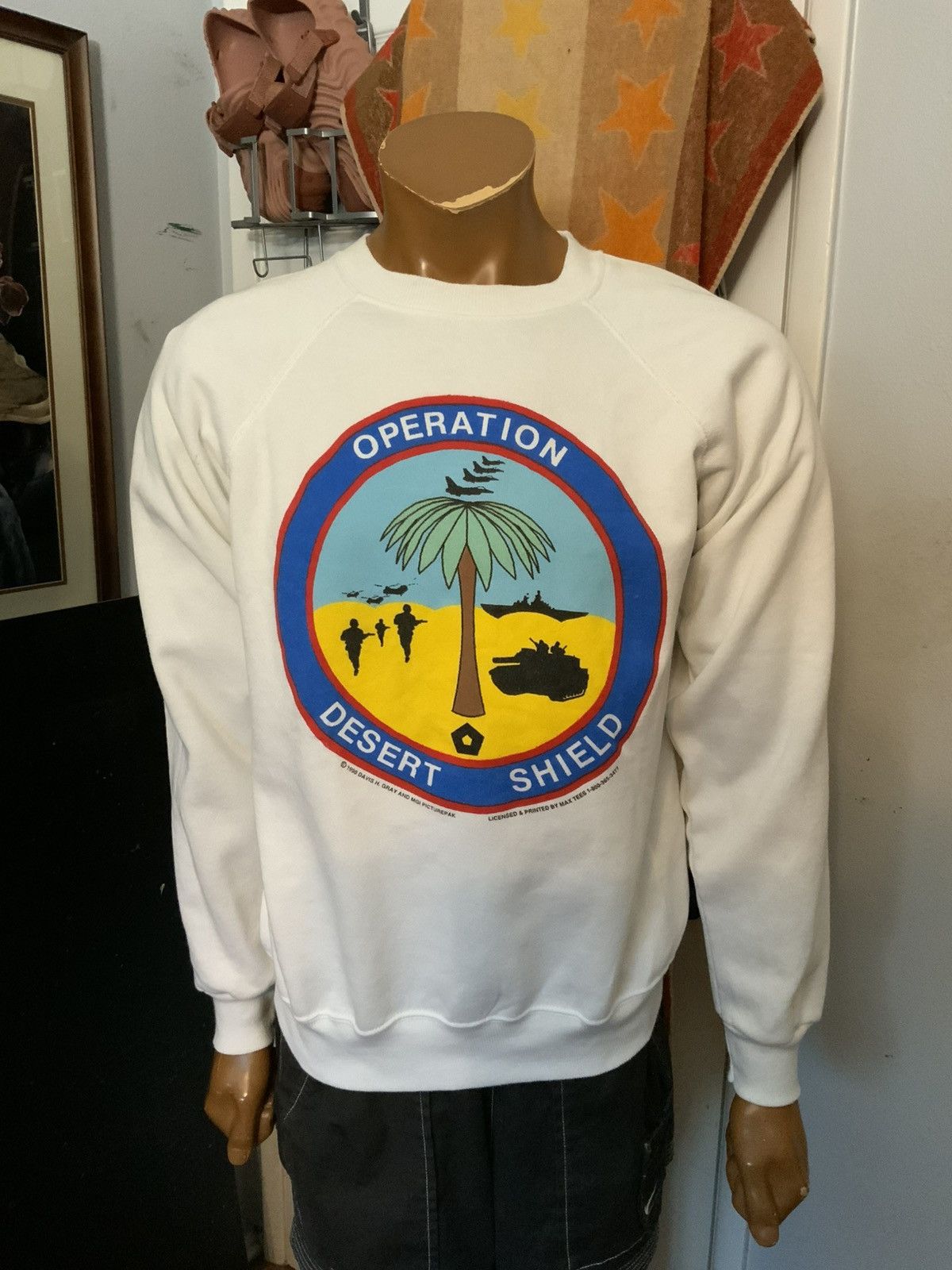 Vintage 1990 Operation Desert Storm Pursuit Peace Flags Sweatshirt Size US L / EU 52-54 / 3 - 13 Thumbnail