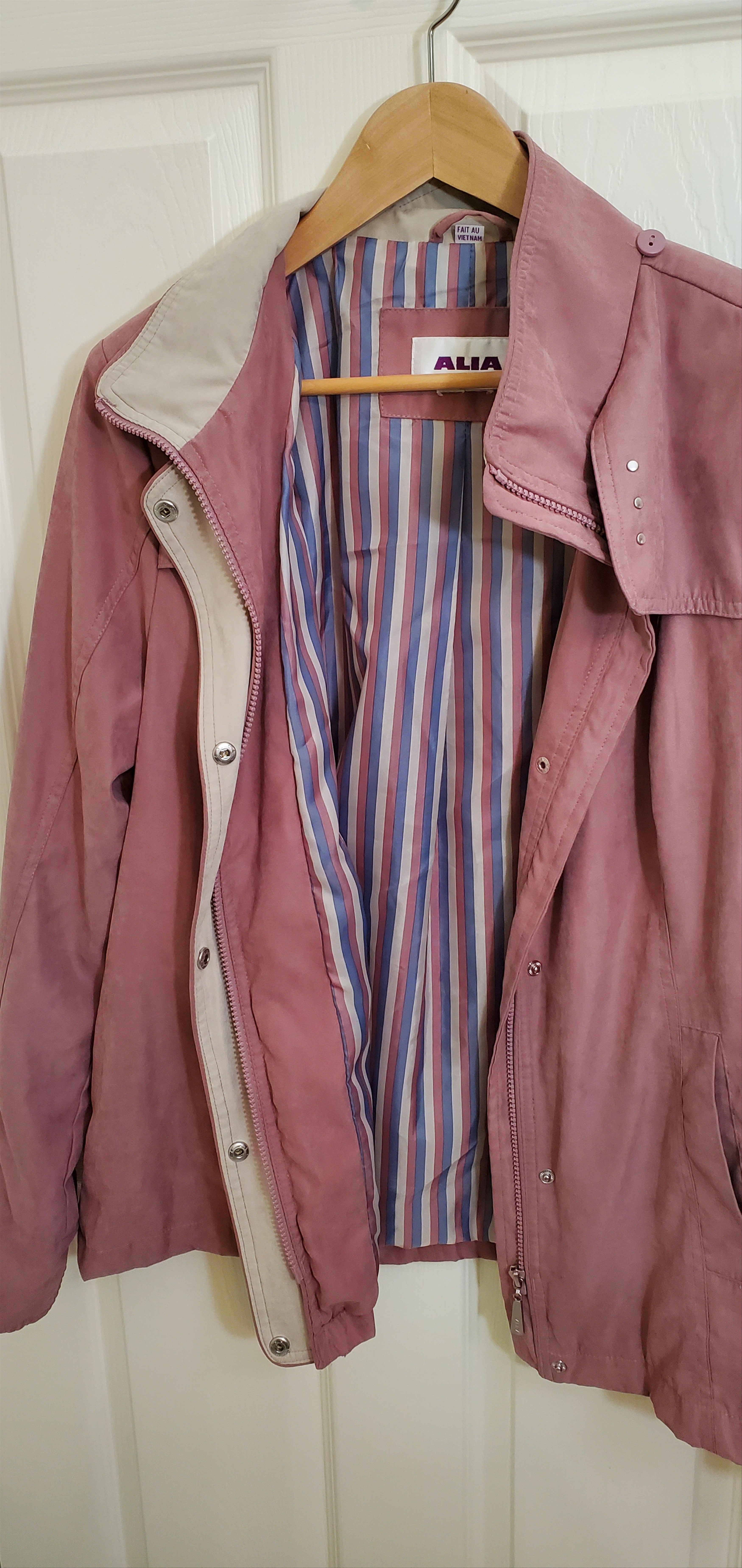 Vintage Vintage ALIA Pink Coat Lined Inside Shoulder Flap Style Size M / US 6-8 / IT 42-44 - 6 Thumbnail