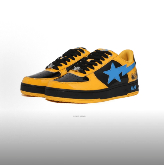 Bape × Marvel Comics BAPE × Fantastic Four Patent Leather Low-Top Casual Sneakers Size US 10 / EU 43 - 3 Thumbnail