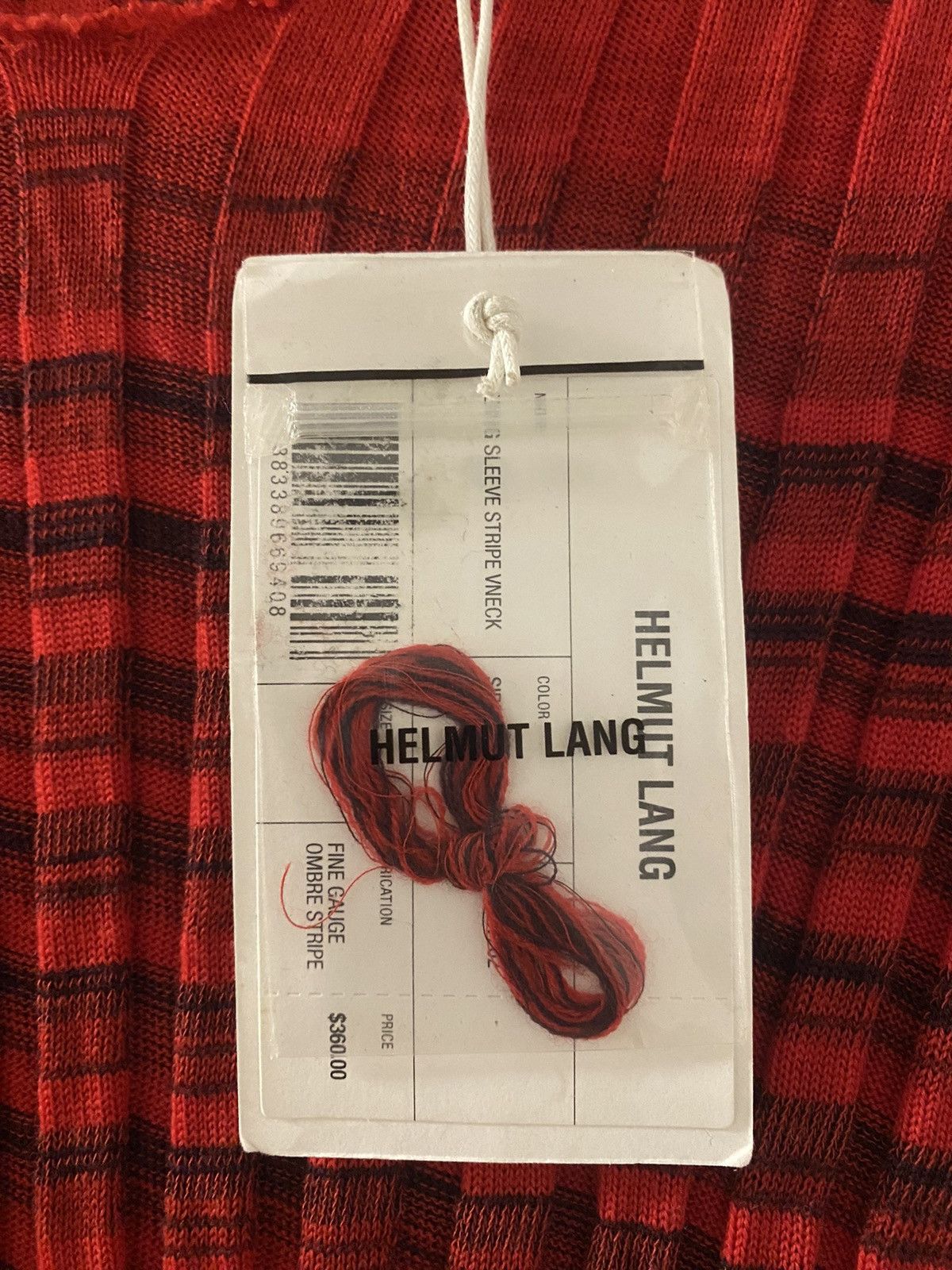 Helmut Lang HELMUT LANG RED/BLACK VNECK KNIT Size XS / US 0-2 / IT 36-38 - 2 Thumbnail