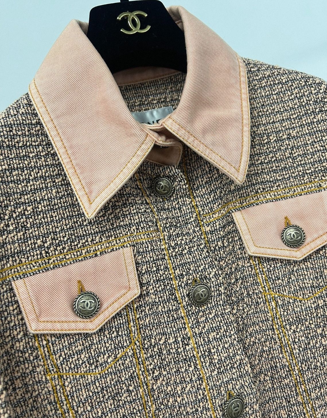 Chanel Chanel Pink denim jacket with tweed Size XS / US 0-2 / IT 36-38 - 5 Thumbnail