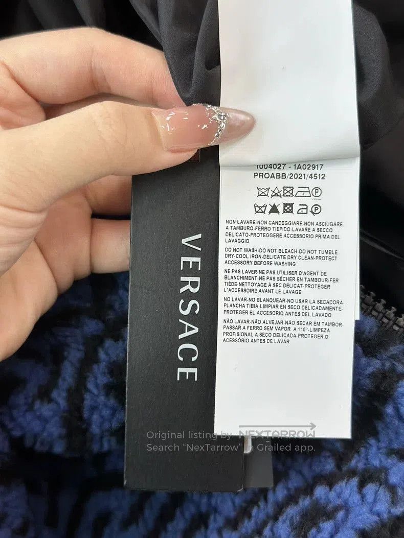 Versace VERSACE Blue Stand-Collar Fleece Jacket. Size US L / EU 52-54 / 3 - 8 Thumbnail