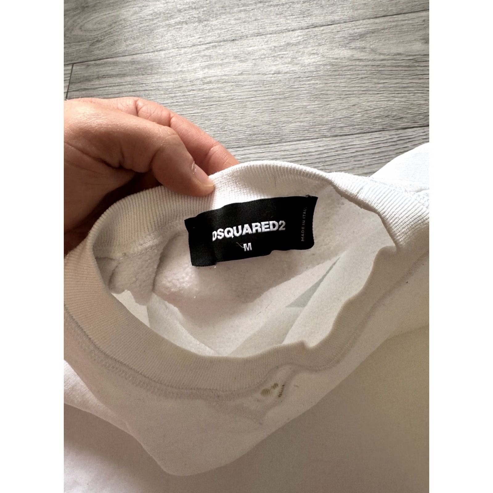 Dsquared2 DSQUARED2 Cotton Sweatshirt Logo Print Mens M White Pullover Regular Sweatshirt Logo Accents Menswear Size US M / EU 48-50 / 2 - 5 Thumbnail