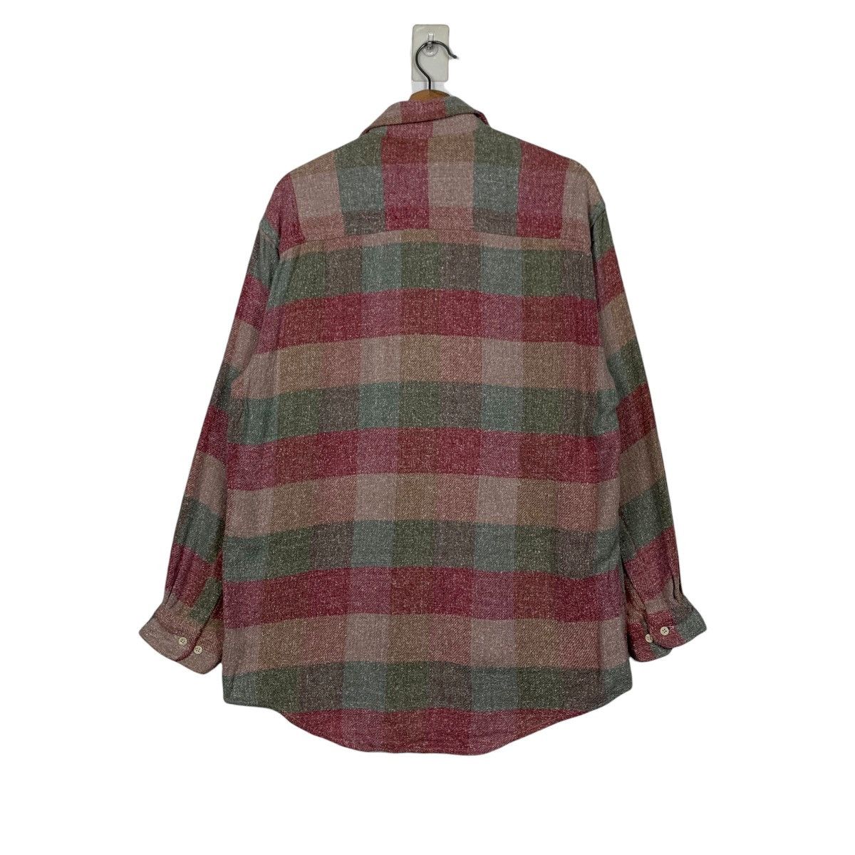Flannel STEP TECH Checked Tartan Pink Flannel Work Shirt #1674-C74 Size US L / EU 52-54 / 3 - 7 Thumbnail