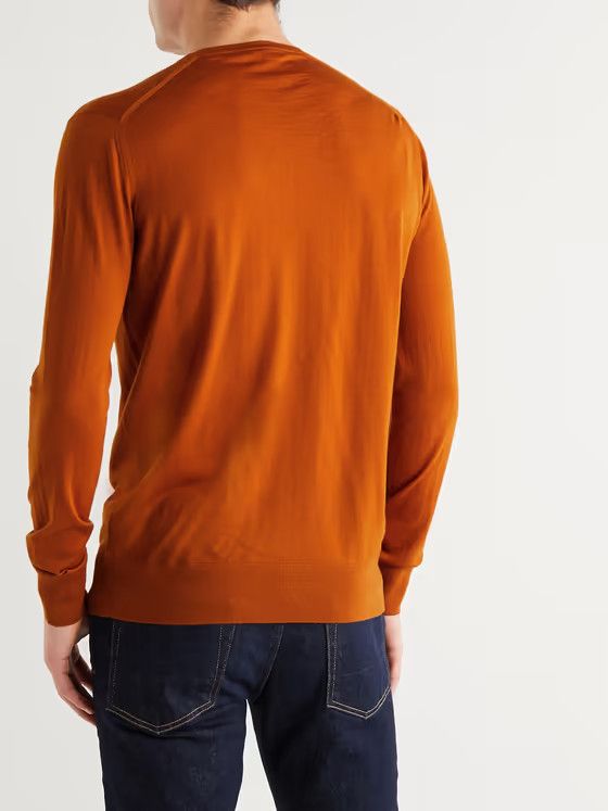 Loro Piana o1w1db10724 Crewneck Sweater in Orange Size US XXL / EU 58 / 5 - 4 Thumbnail
