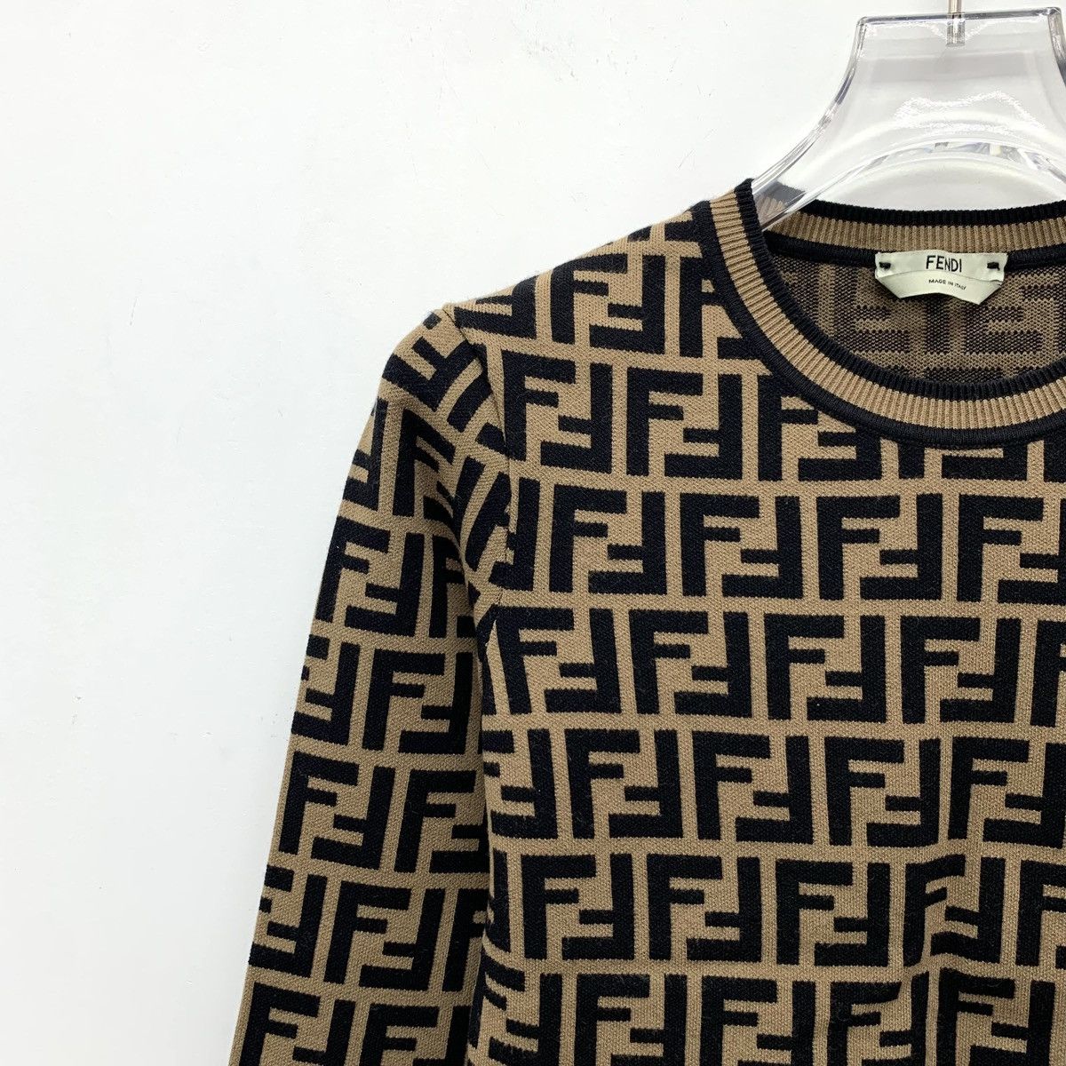 Fendi Fendi All Over FF Monogram Long Sleeve Knit Top K26WX Size XS / US 0-2 / IT 36-38 - 3 Thumbnail