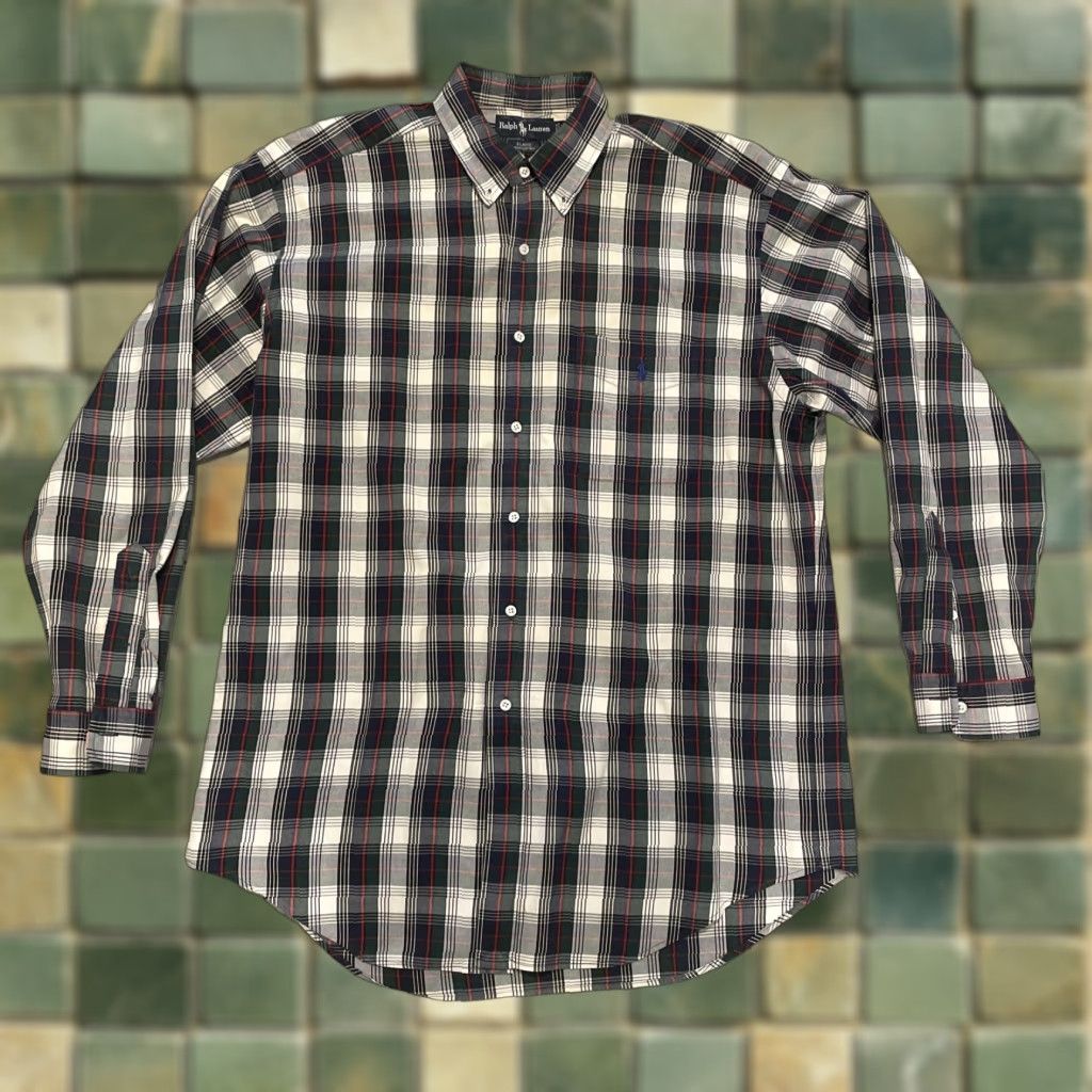 Ralph Lauren VINTAGE Ralph Lauren Blaire Shirt Mens L Red Green Blue Plaid Long Sleeve Button-Up Size US L / EU 52-54 / 3 - 1 Thumbnail
