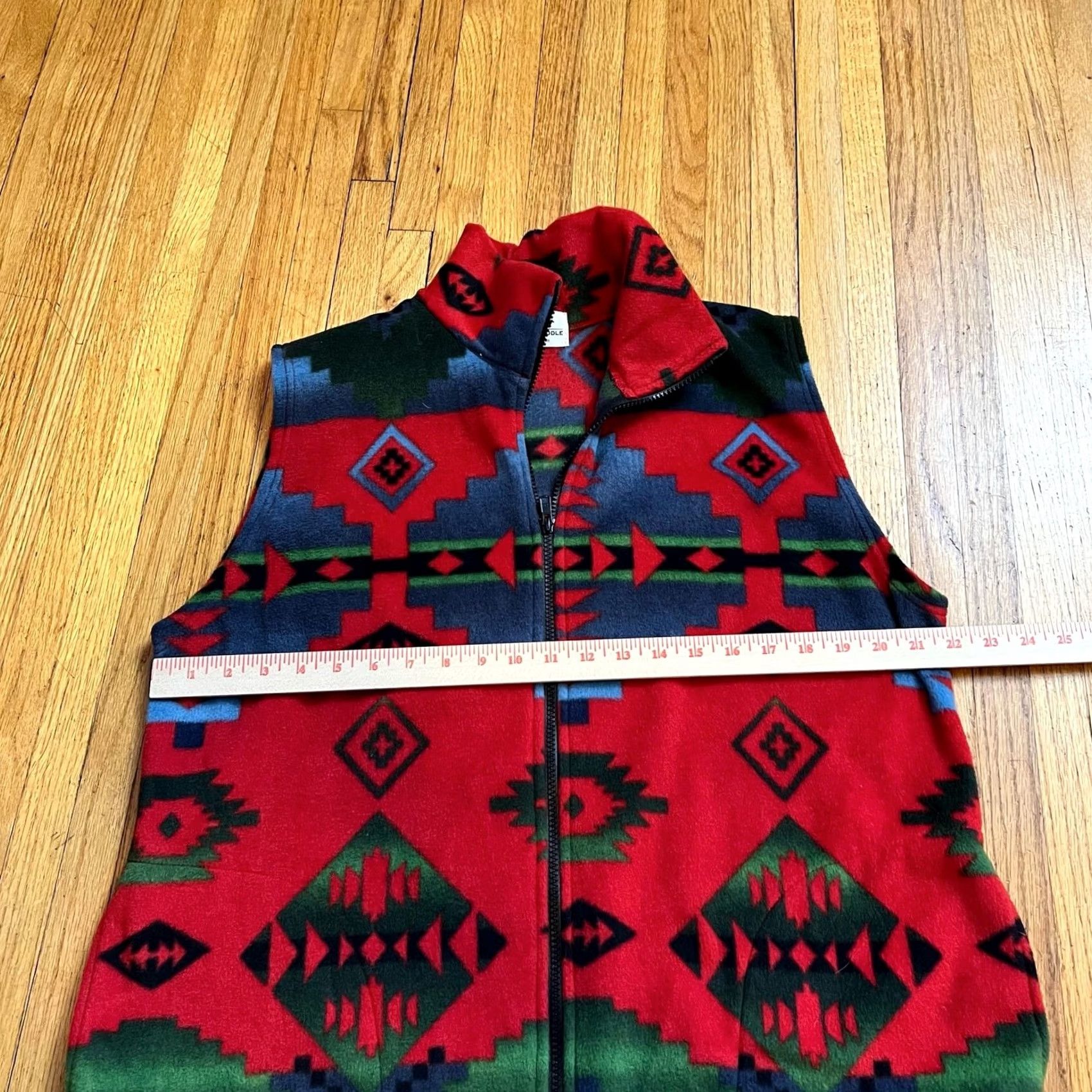 Vintage Back In The Saddle Vest Fleece Womens Medium Aztec Western Zip Red Vest M Womens Size M / US 6-8 / IT 42-44 - 4 Thumbnail
