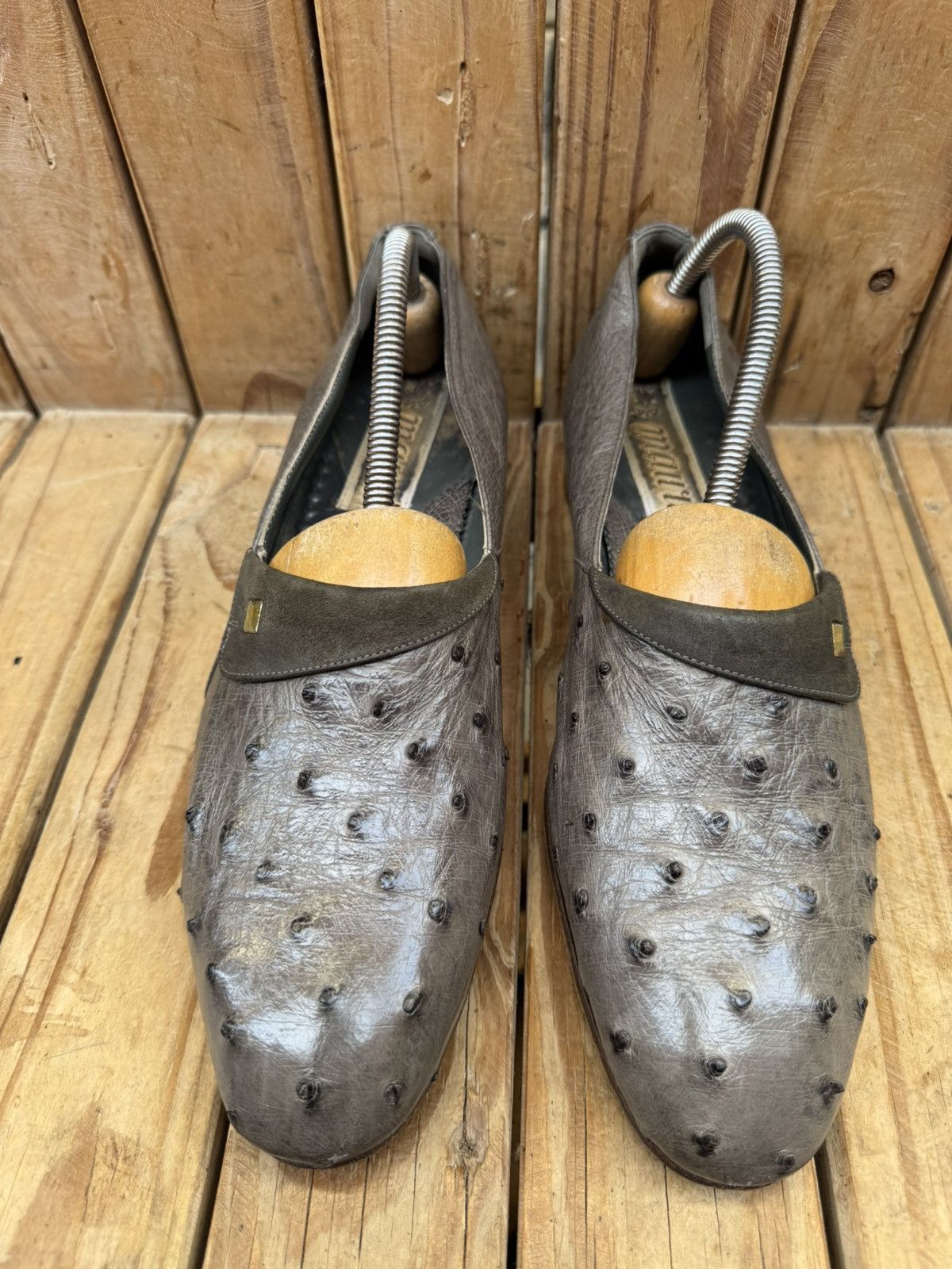 Mauri Vintage Mauri ostrich skin Men’s leather dress shoes UK 9.5M Size US 10 / EU 43 - 2 Thumbnail