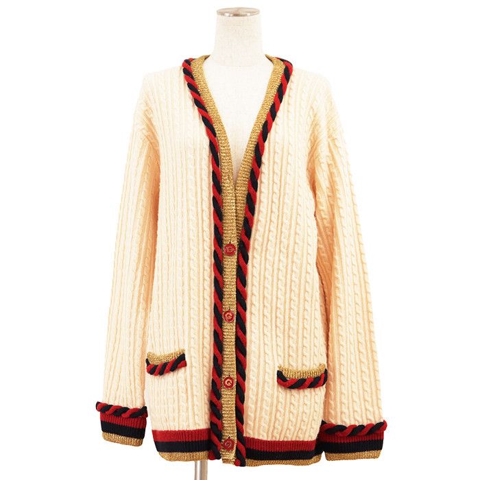 Gucci Gucci Gucci Wool Cashmere Cardigan Textile Tops DUTY FREE for USA Size ONE SIZE - 1 Thumbnail