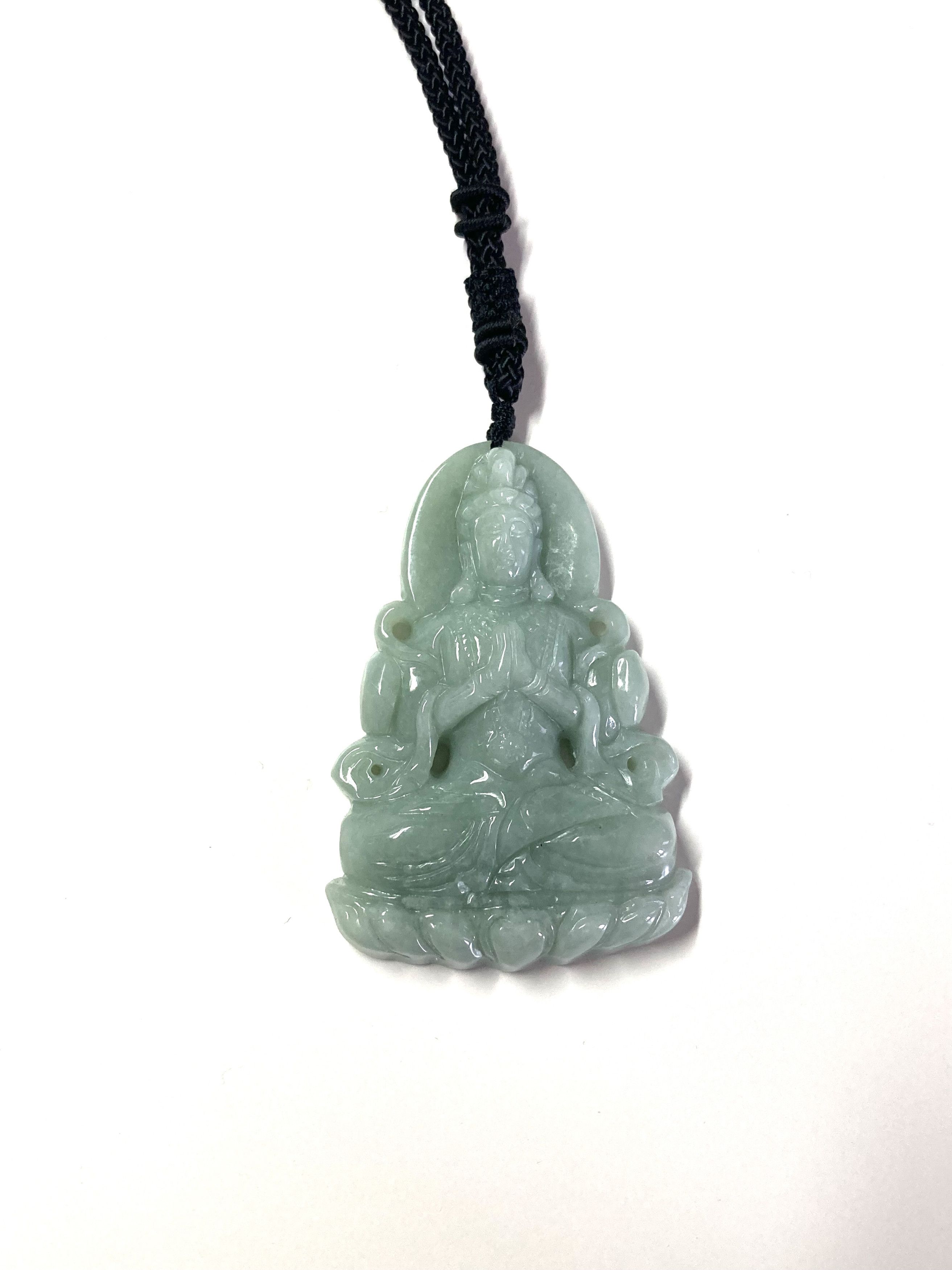 Other 60015 Certified Jadeite jade Green Kwan Yin Pendant Size ONE SIZE - 3 Thumbnail