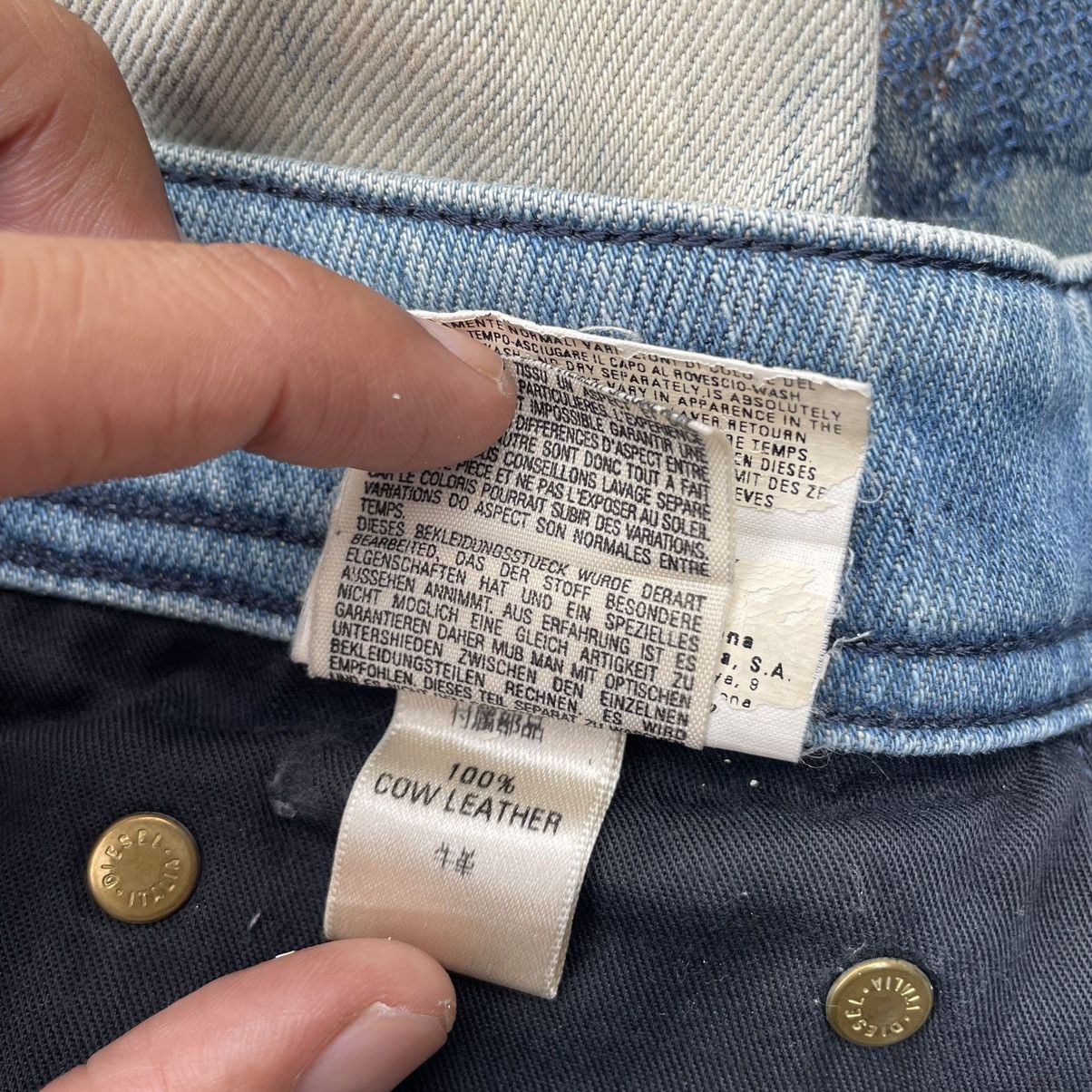 Diesel DIESEL COW LEATHER ACID WASH DISTRESSED DENIM PANTS Size US 30 / EU 46 - 13 Thumbnail