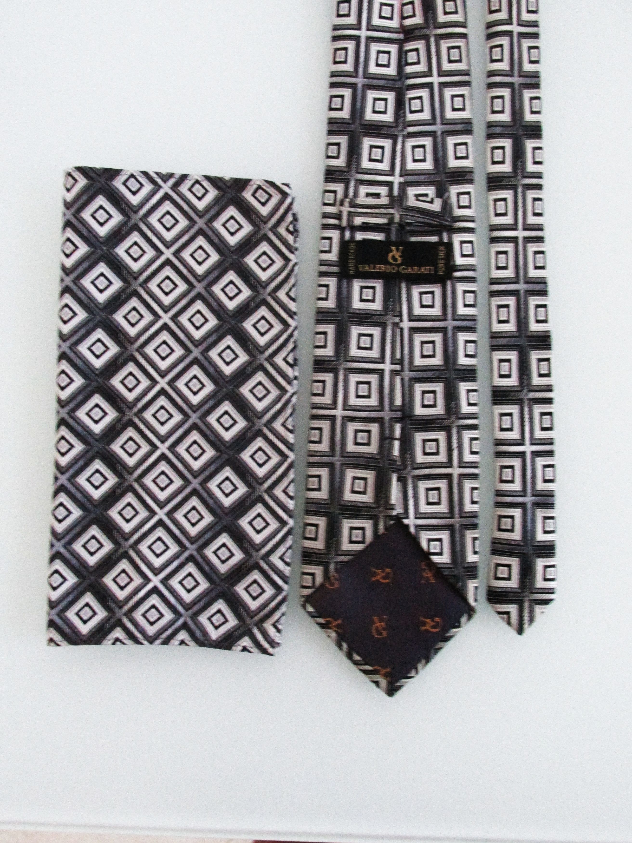 Other Valeria Garati Men's Silk Tie & Pocket Square Set Size ONE SIZE - 4 Thumbnail