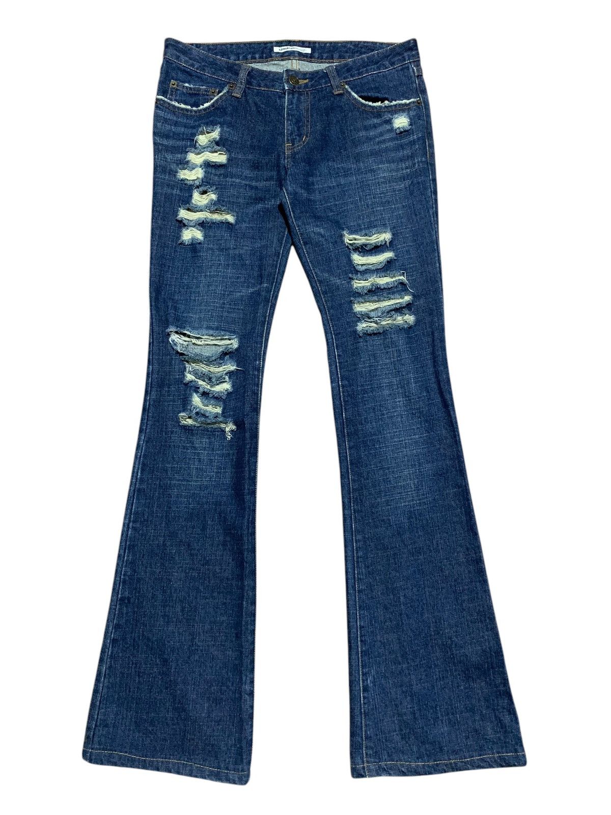 If Six Was Nine × Le Grande Bleu (L.G.B.) × semanticdesign Semantic Design flared jeans distressed ripped punk Size US 30 / EU 46 - 1 Thumbnail