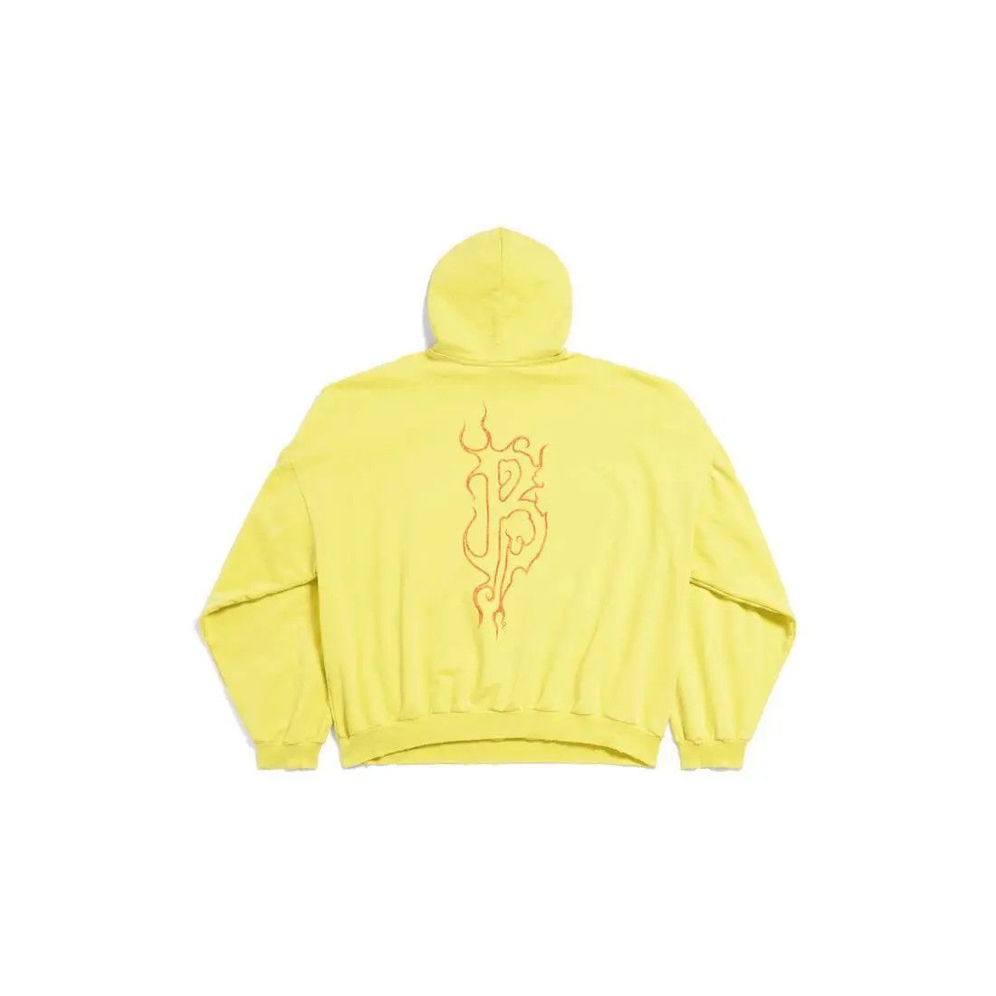 Balenciaga o1w1db11225 Darkwave Round Hoodie Oversized in Yellow Size US XL / EU 56 / 4 - 2 Thumbnail
