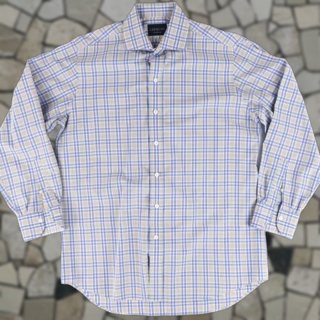 Vintage Ledbury Shirt Gray Men L Long Sleeve Button Down 16.5 Cotton Gingham Size US L / EU 52-54 / 3 - 1 Thumbnail