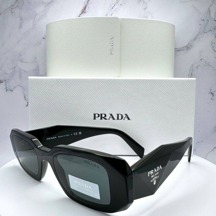 Prada PRADA Sunglasses Black Symbole Logo Rectangle Authentic | Grailed