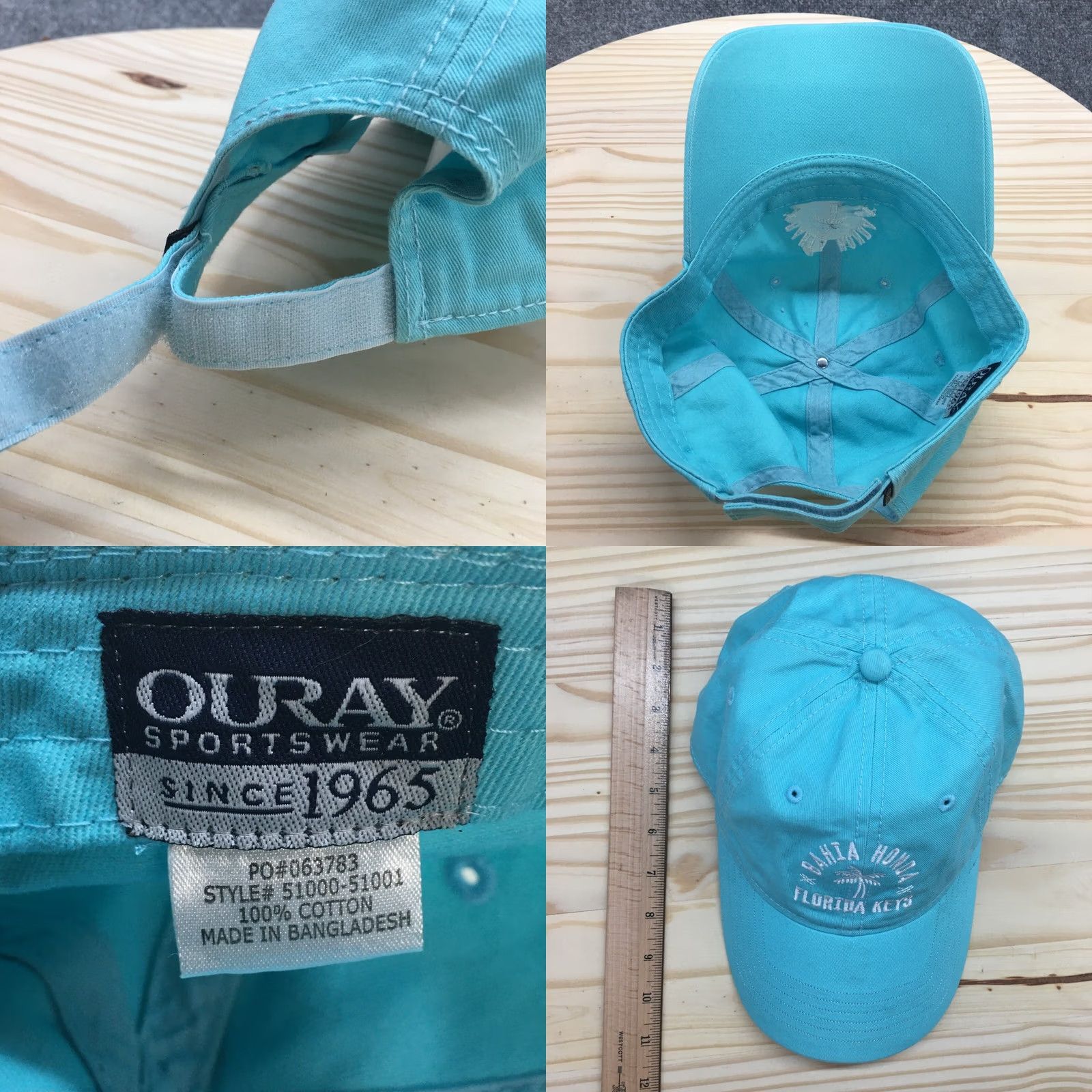 Honda Ouray Baseball Cap Womens Blue OS Embroidered Logo Bahia Honda Florida Keys Size ONE SIZE - 8 Thumbnail