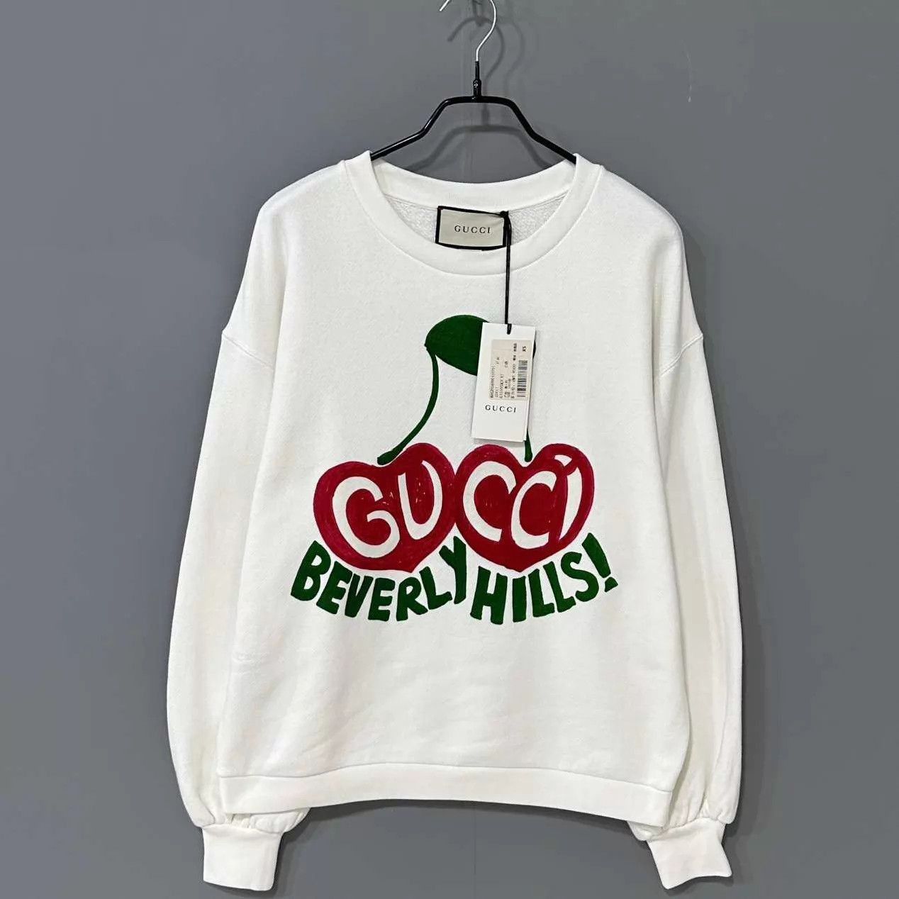 Gucci White Cherry Print Beverly Hills Sweatshirt Size US XS / EU 42 / 0 - 1 Thumbnail
