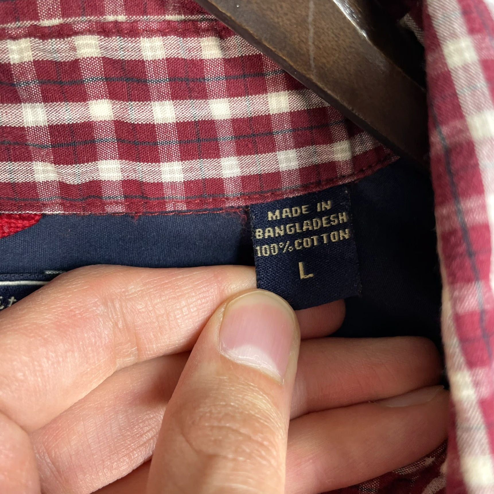 Wrangler Wrangler Shirt Mens L Red 100% Cotton Button-Up Long Sleeve Plaid Western Rockabilly Casual Vintage No Size US L / EU 52-54 / 3 - 6 Thumbnail