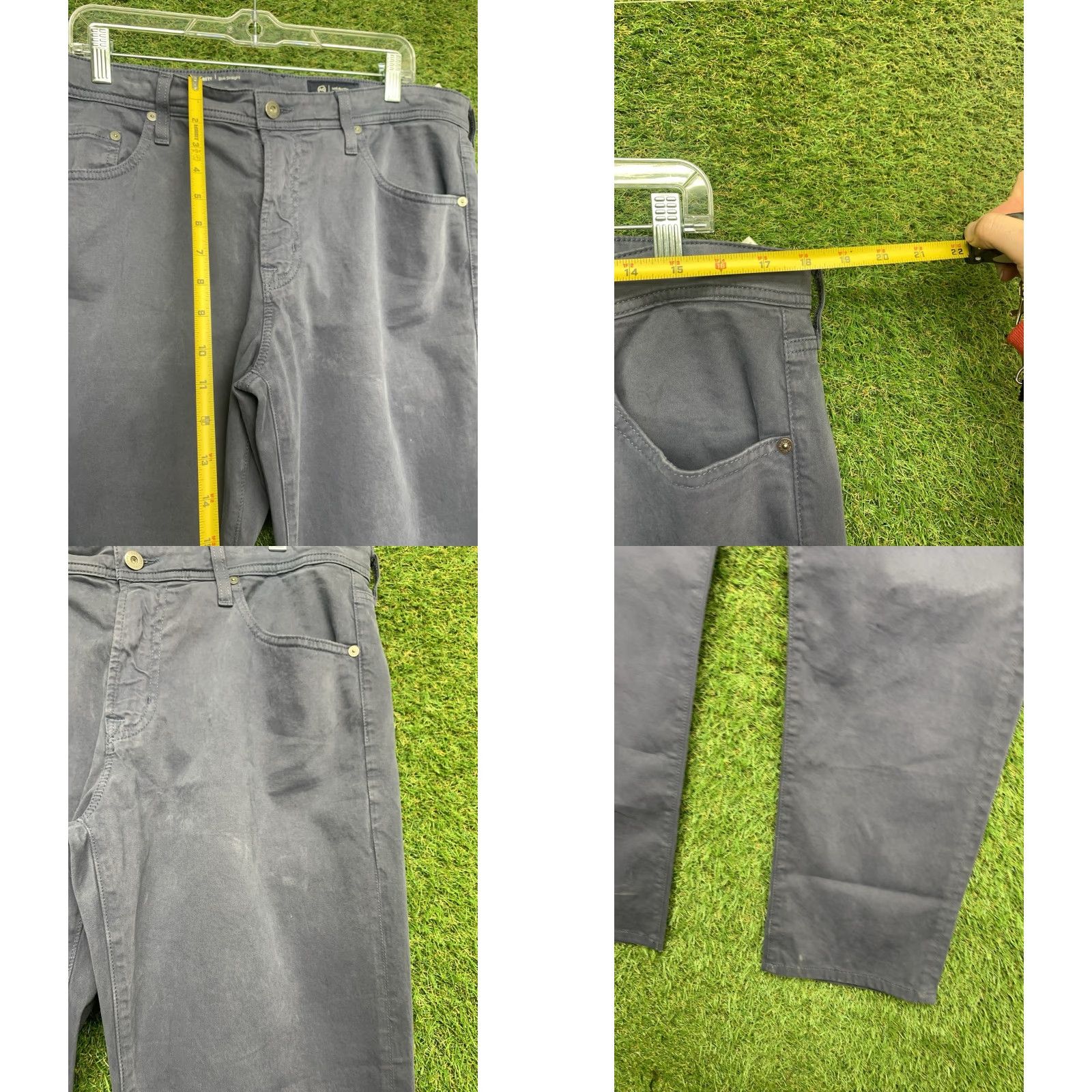 Vintage AG Adriano Goldschmied The Everett Pants Mens 36 Blue Slim Straight Chino 36x34 Size US 36 / EU 52 - 8 Thumbnail