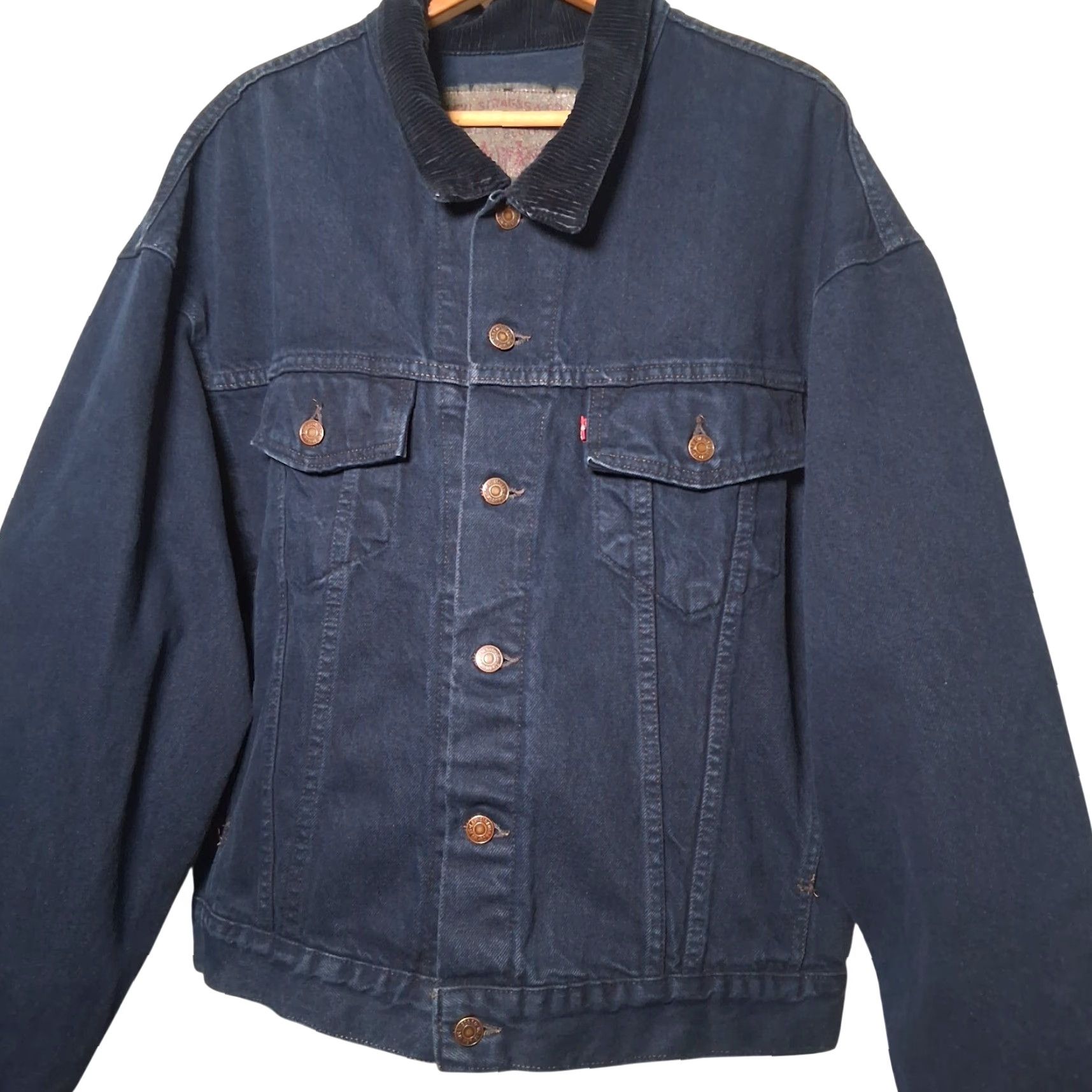 Levi's VINTAGE Levi's Levi Strauss Denim Jean Jacket L Blue Corduroy Trucker 70599 0730 Size US 33 - 4 Thumbnail