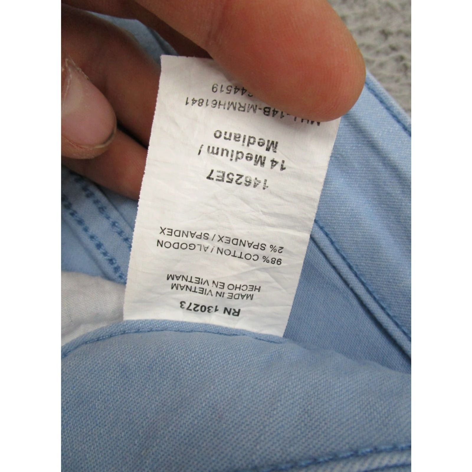 Lee Lee Riders Capri Jeans Women Stretch Denim Light Sky Blue 14 Medium Blue Capri Jeans Womens Size 36" / US 14 / IT 50 - 3 Thumbnail