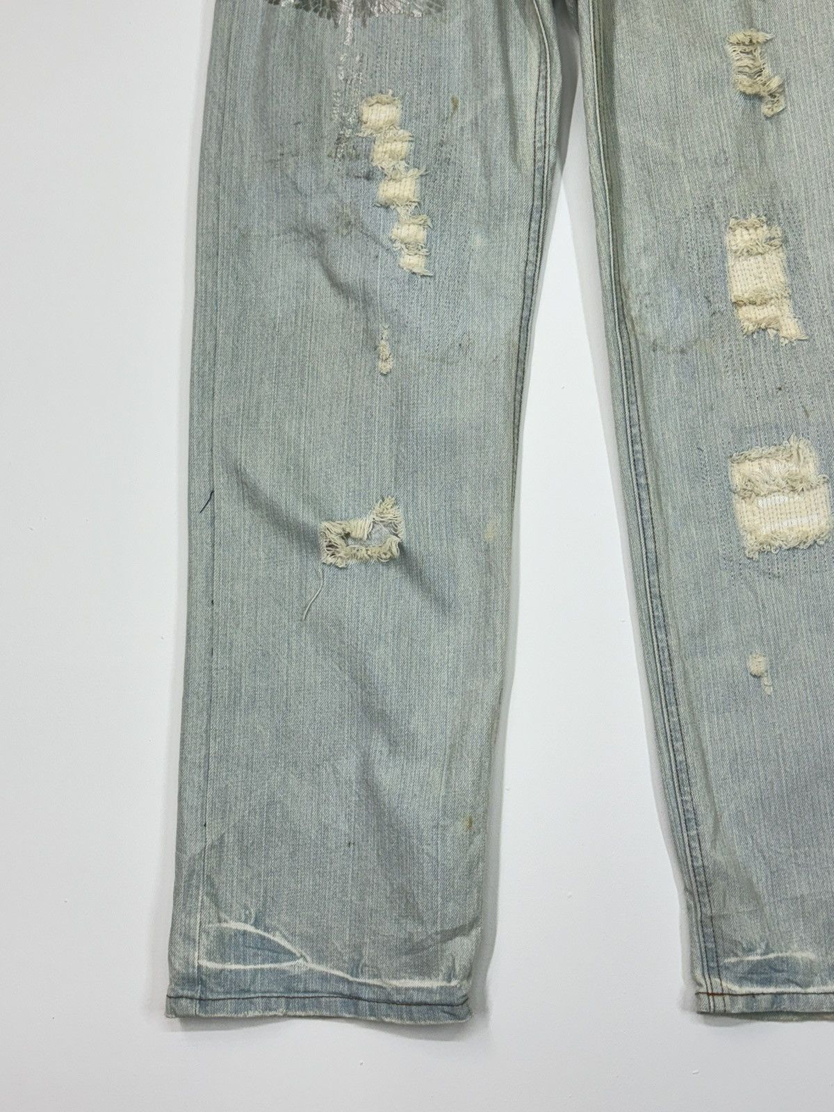 14th Addiction × If Six Was Nine × Le Grande Bleu (L.G.B.) GOTCHA WING CLAW MARKS THUNDERS DISTRESSED DENIM JEANS Size US 31 - 7 Thumbnail