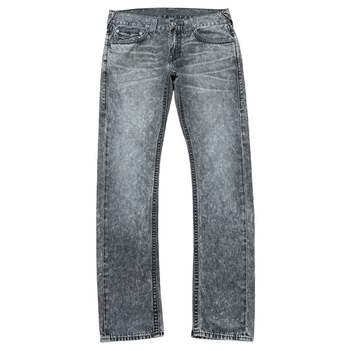 True Religion True Religion Black Grey Skinny Jeans Size US 33 - 2 Thumbnail