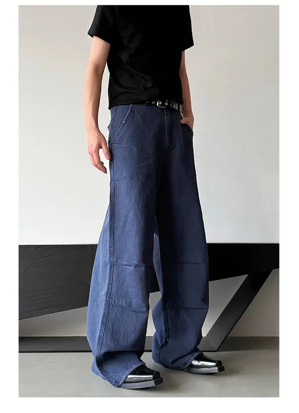 Jean Blue Embroidery Stripes Straight Wide Leg Flare Jeans Size US 32 / EU 48 - 7 Thumbnail