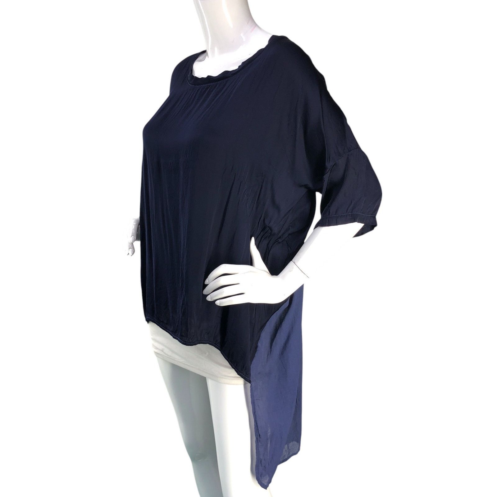Other Stark X Size M Top Mixed Media High Low Hem Lightweight Blue Size M / US 6-8 / IT 42-44 - 4 Thumbnail
