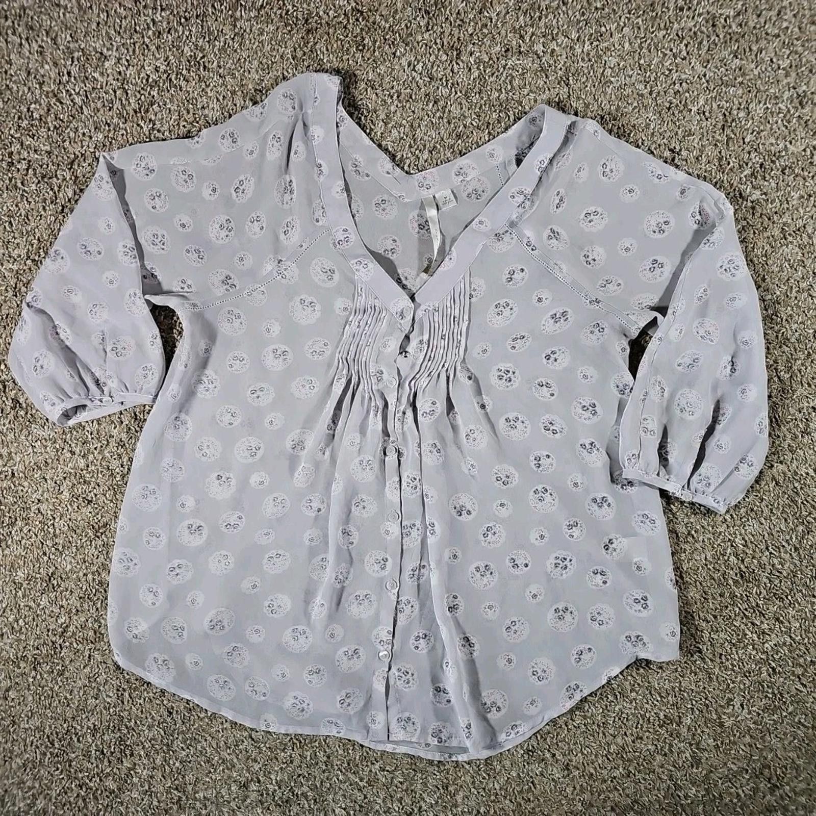 Other LC Lauren Conrad Sheer Blouse Floral M Size M / US 6-8 / IT 42-44 - 1 Thumbnail