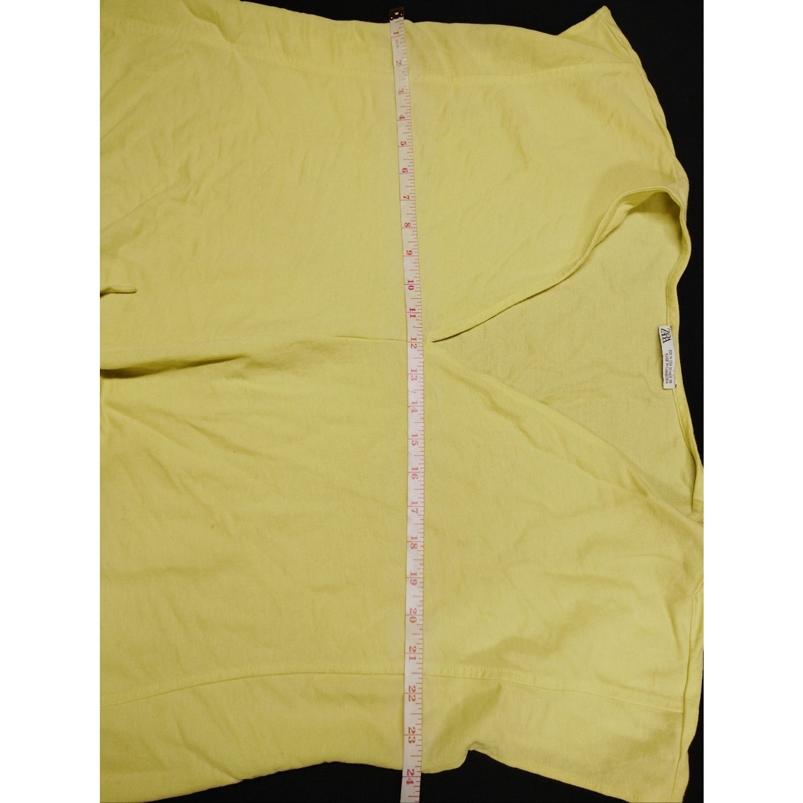 Zara Zara Bright Neon Green Yellow Tie-Front V NeckTop Size M / US 6-8 / IT 42-44 - 4 Thumbnail