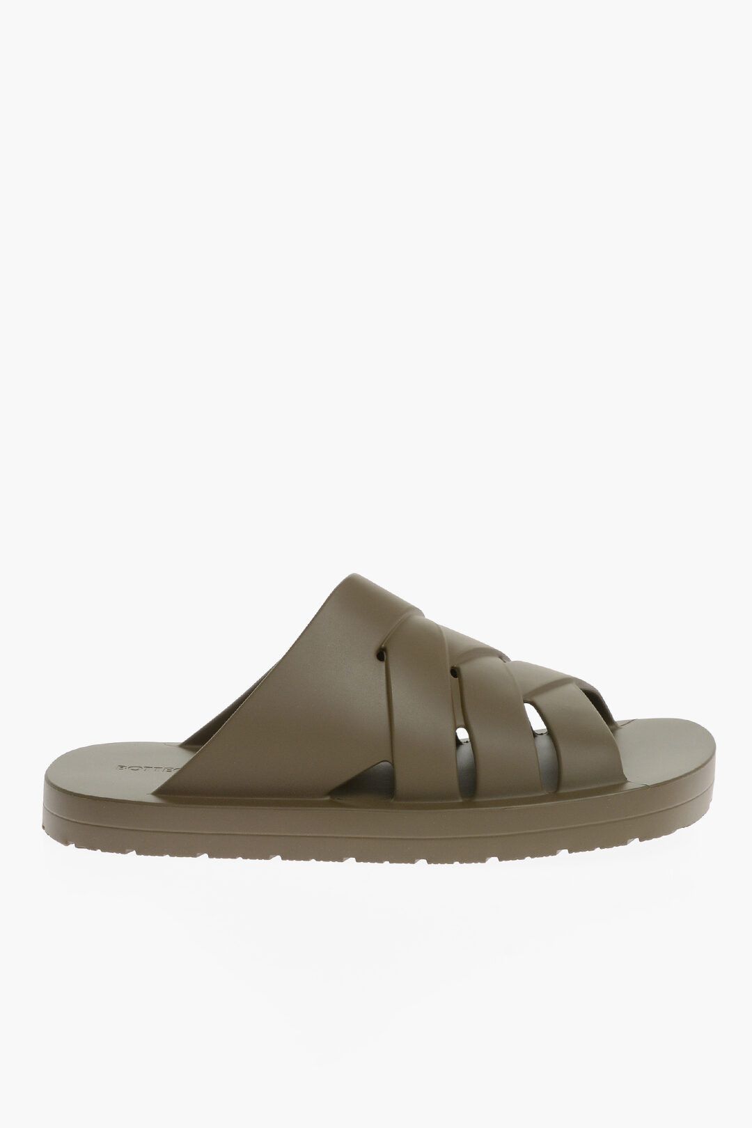 image of Bottega Veneta Og1Mm0424 Braided Rubber Slippers In Brown, Men's (Size 8)